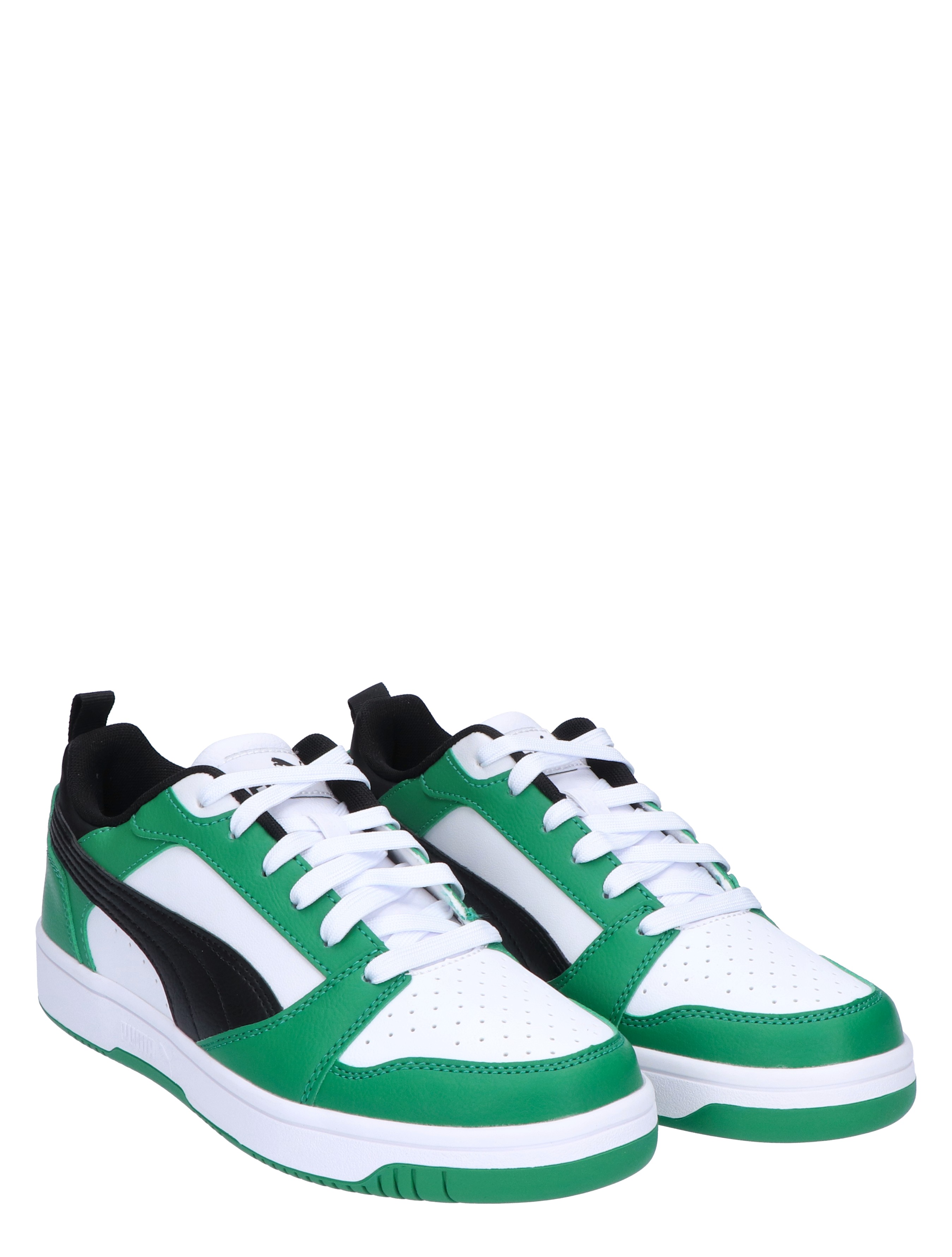 Puma - Rebound V6 Low White Black Green - Meisjes - Jongens - Sneakers - Lage Sneakers - Lage Sneakers - Sneakers - 46451_86_5