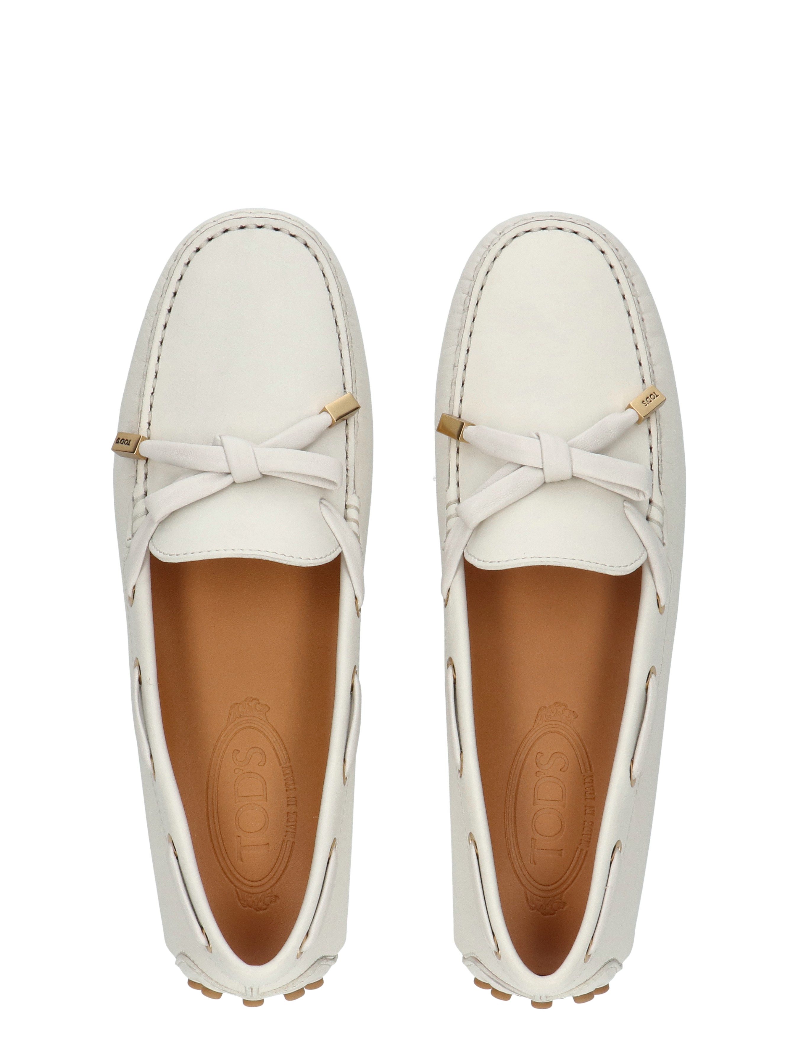 Tods - Gommino in Leather B015 White - Dames - Loafers - 49662_88_8