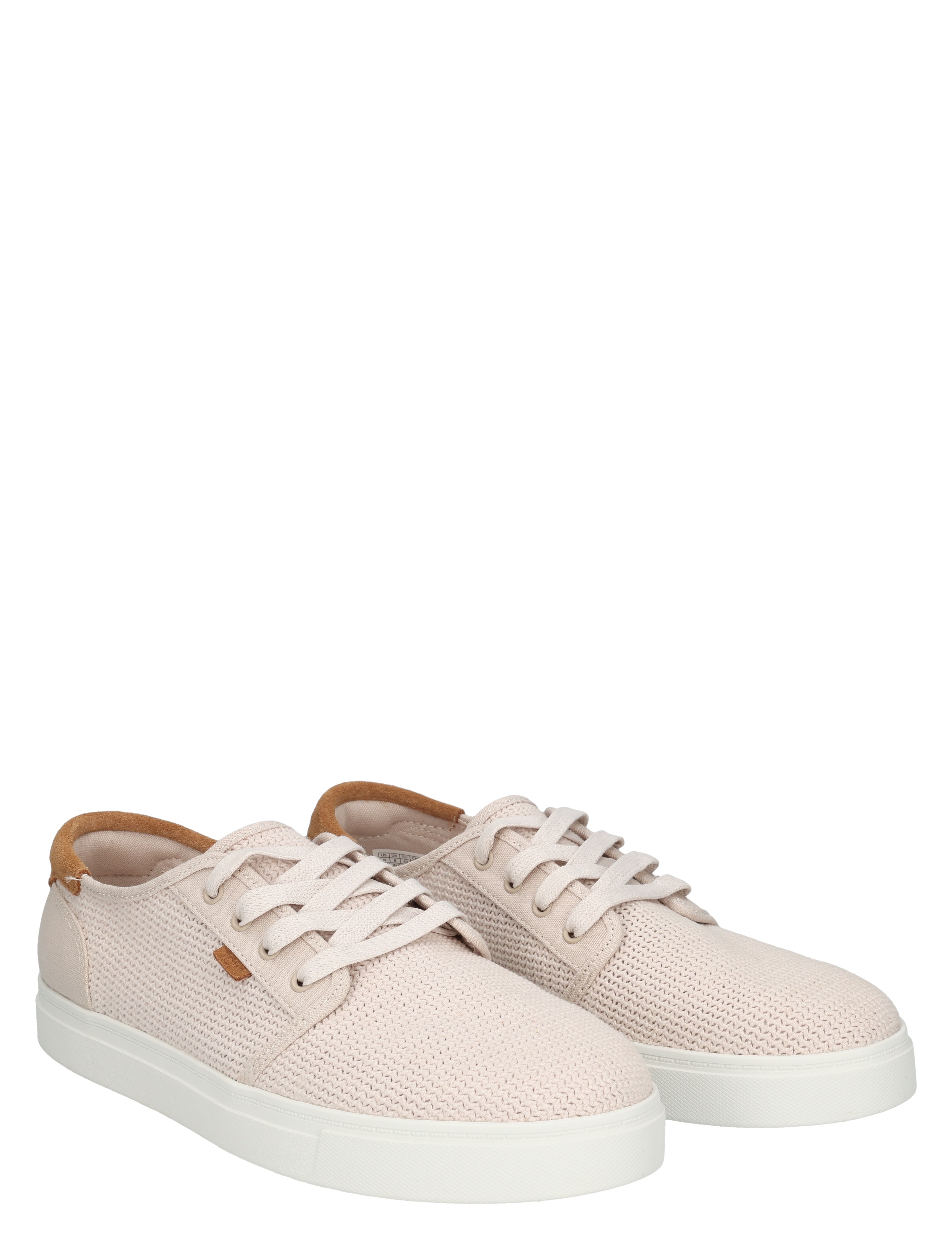 sneakers, beige, witte zool, gebreid materiaal, casual schoen