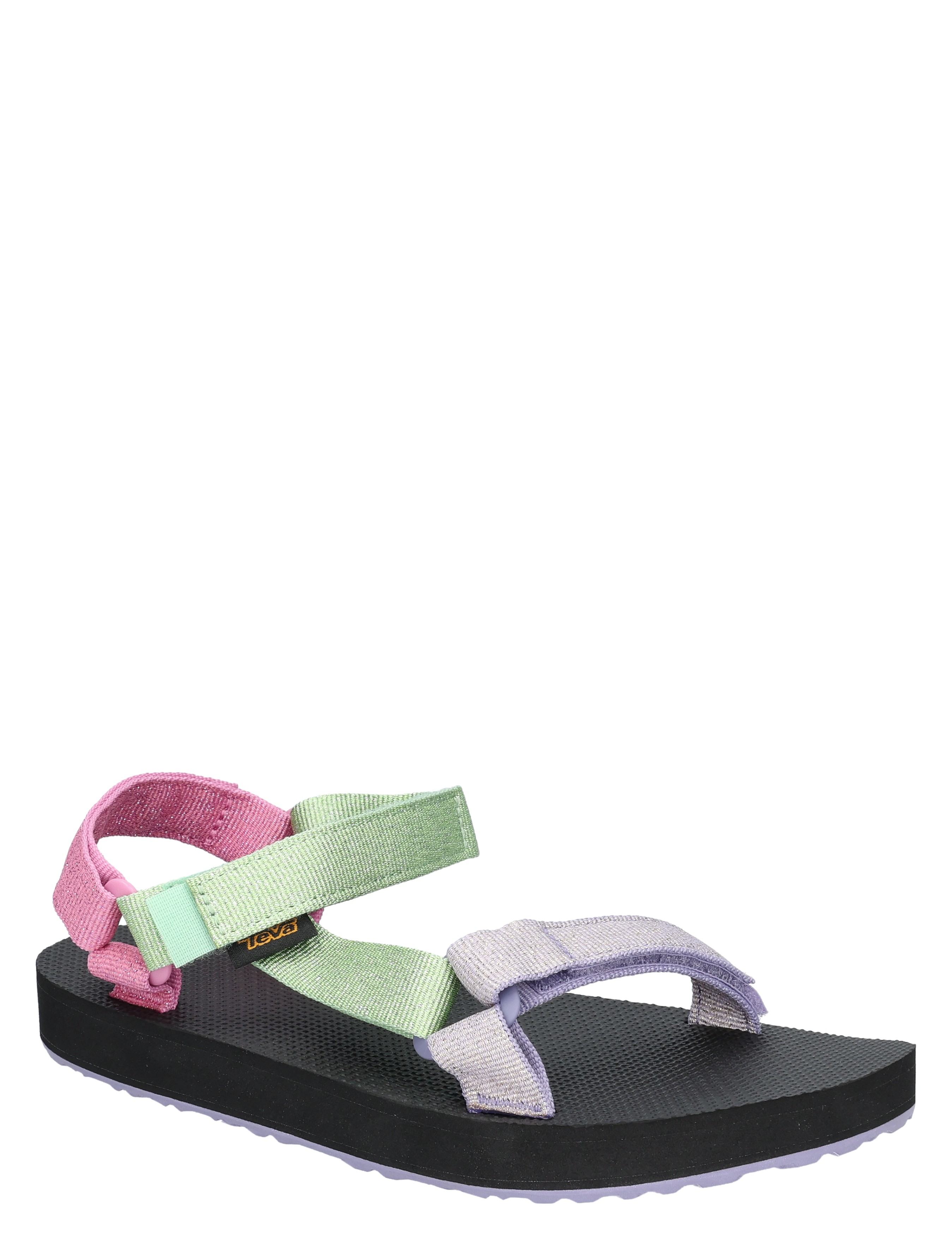 sandalen, zachte zool, fuchsia, teal, lichte paars