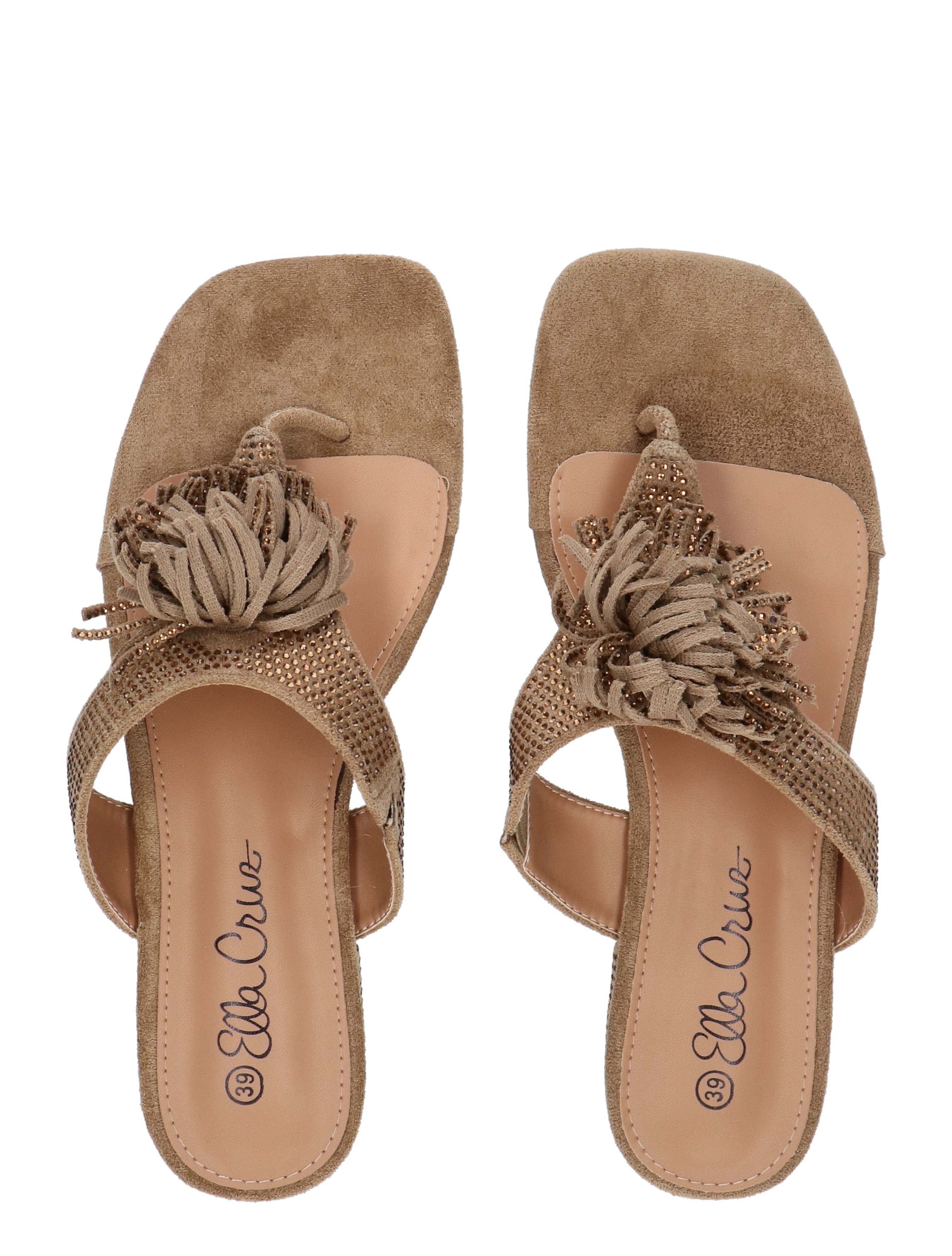 sandalen, slippers, studs, veters, fringe