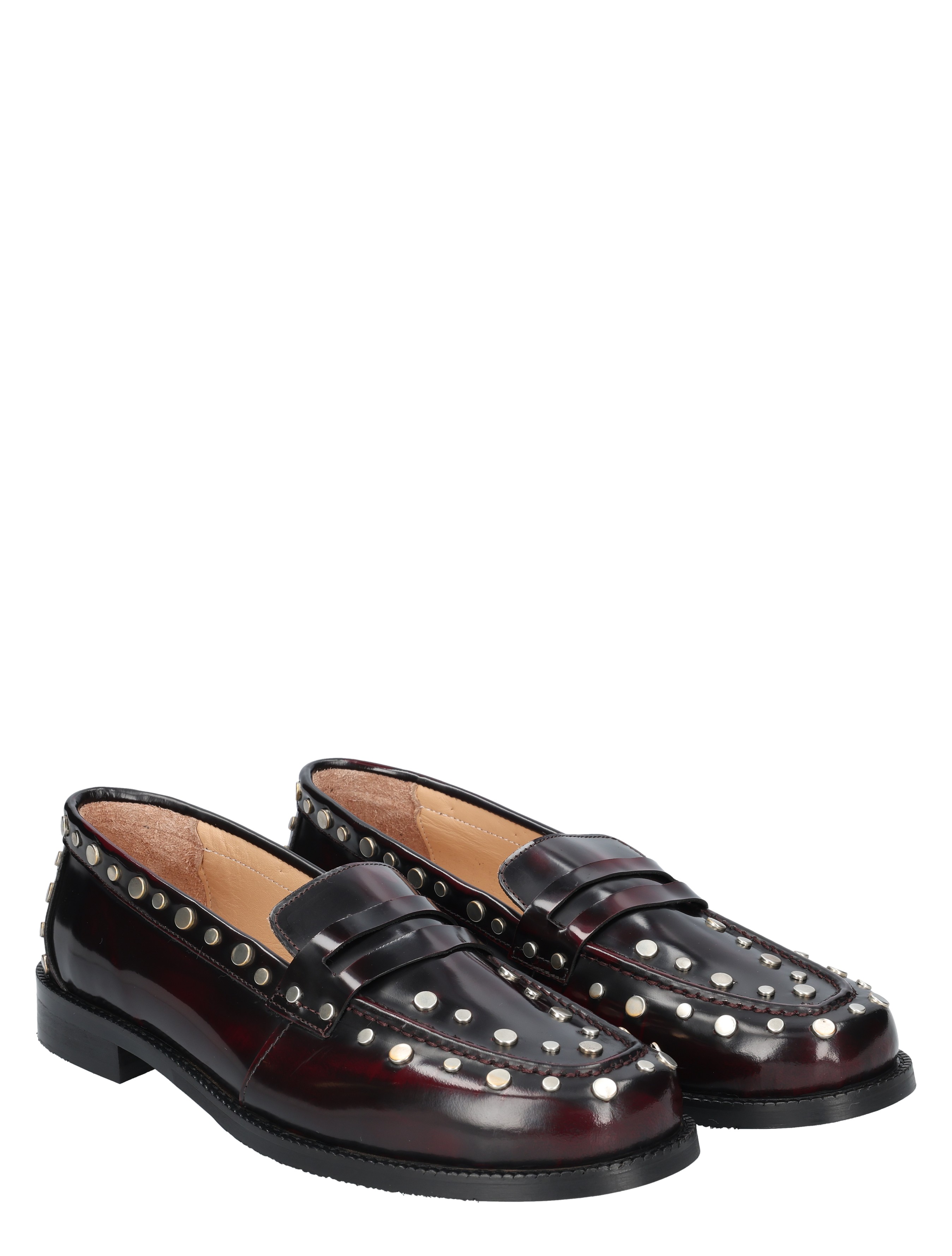 loafers, loafer, studs, patent leather, burgundy