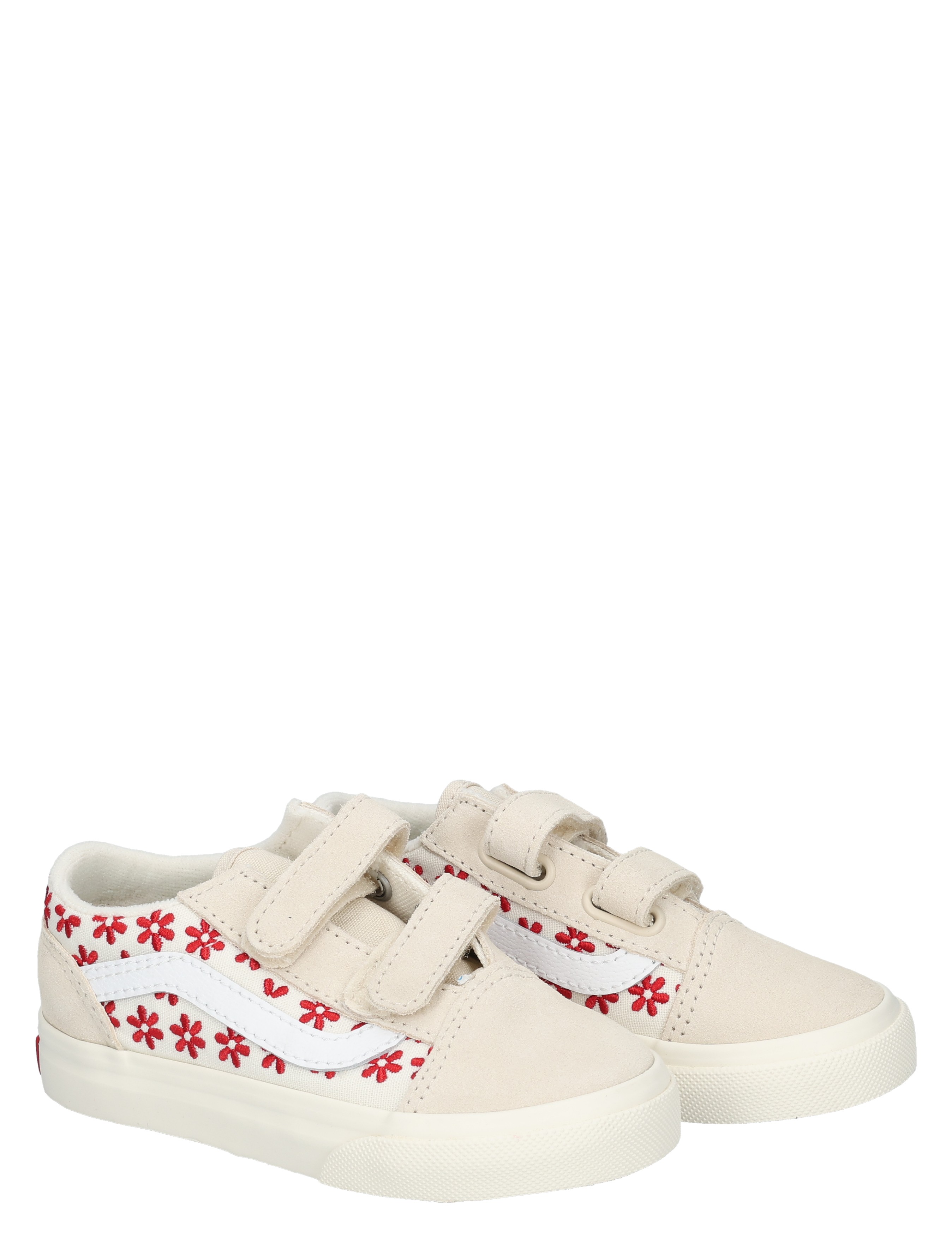 Vans - Old Skool V VN000CTG IZQ1 Racing Red - Meisjes - Lage Sneakers - Sneakers - 49801_74_5