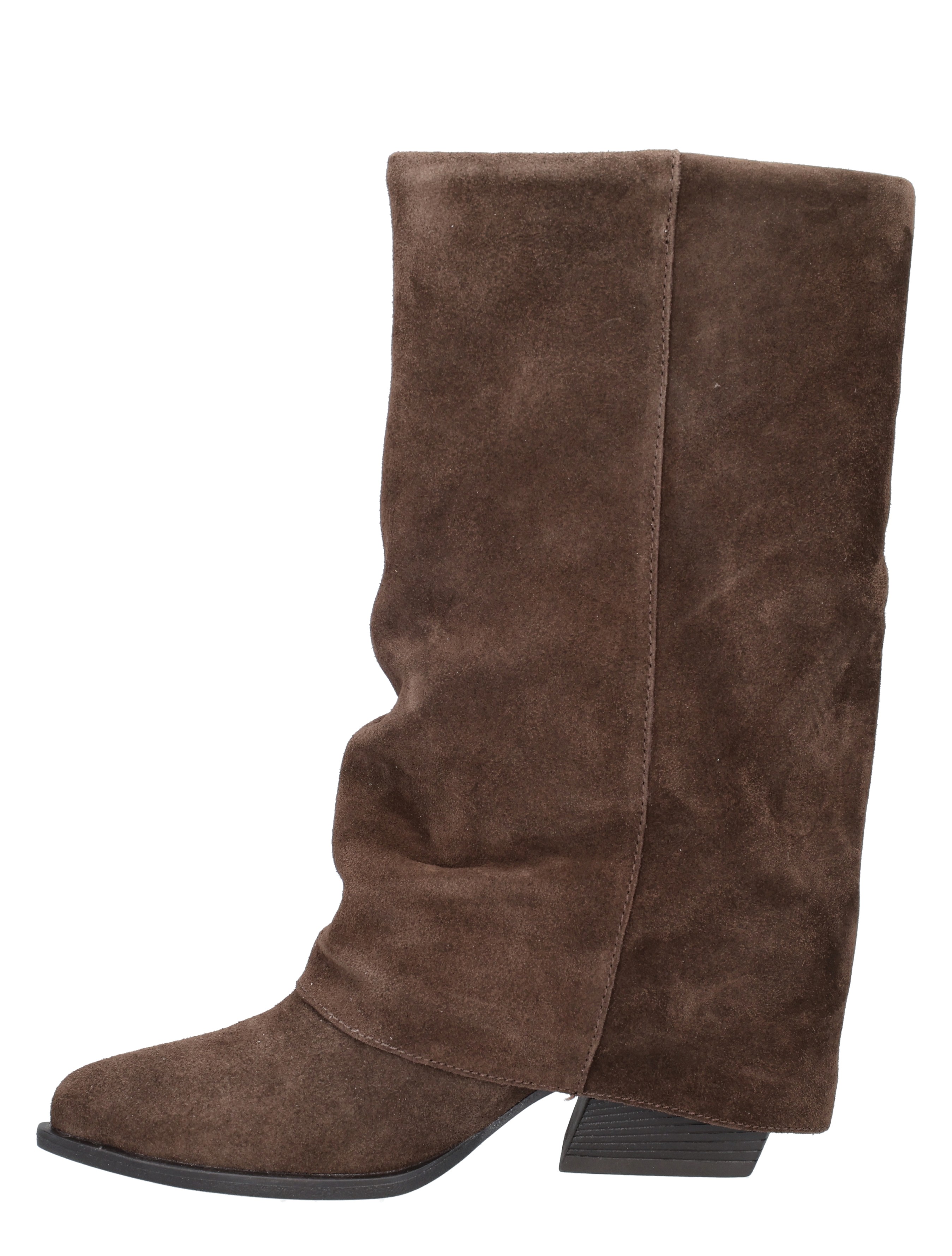 Miss Behave - 18525-26 Dakr Brown Suede - Dames - Boots - Lange Laarzen - 50867_22_2