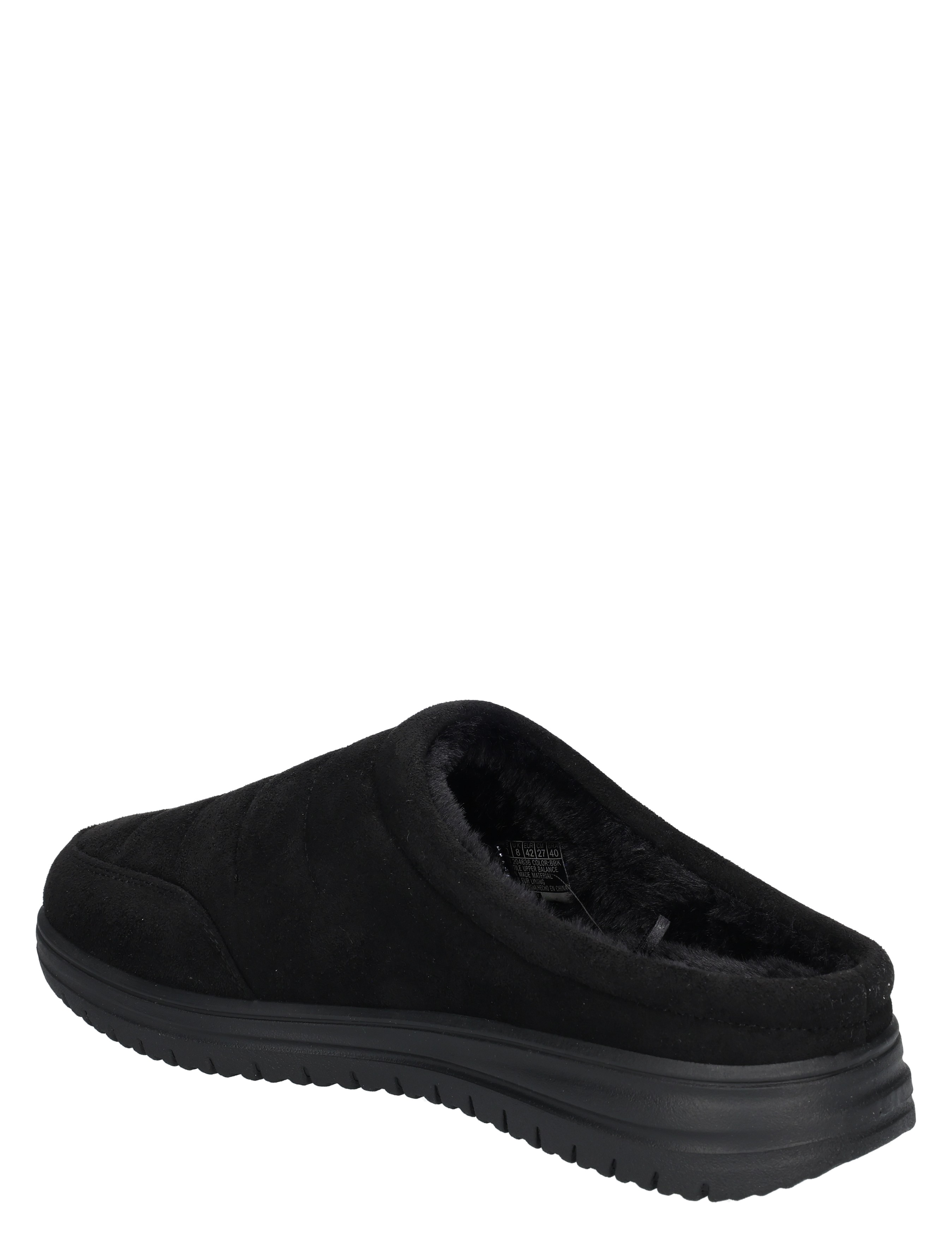 slipper, slippers, zwart, fleece gevoerd, platform