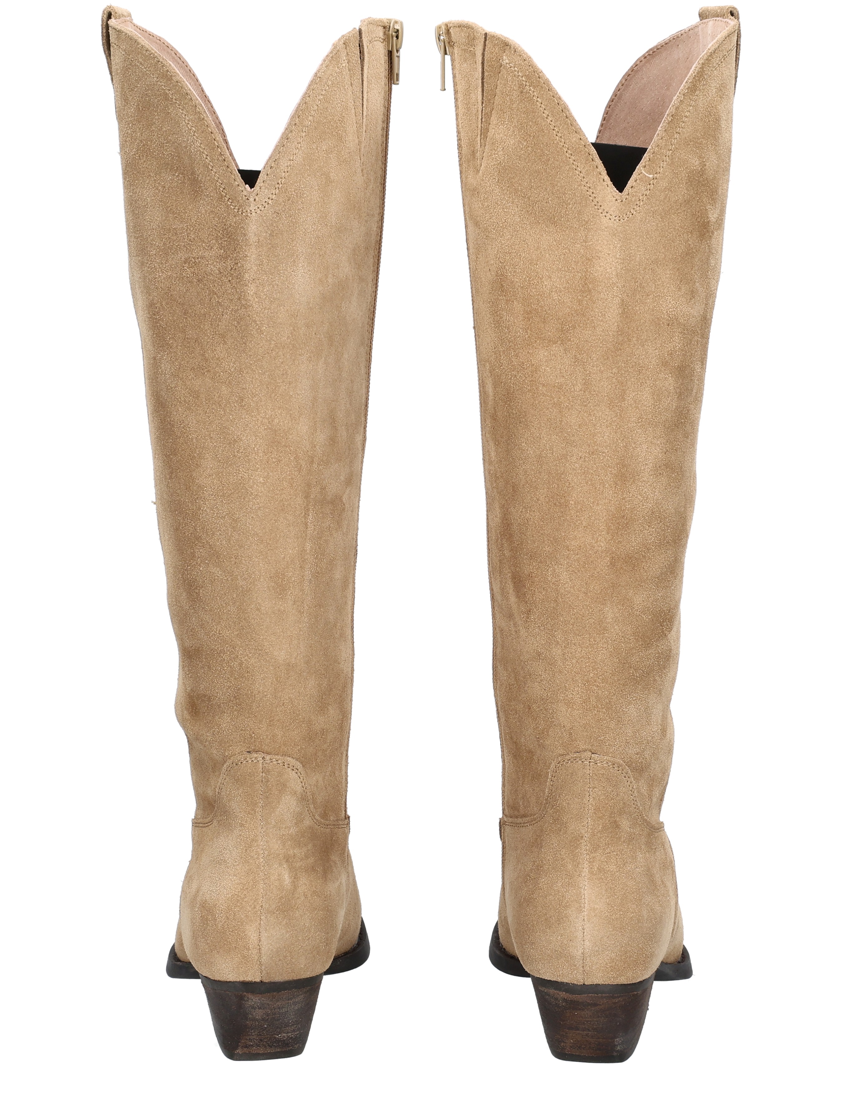 laarzen, knielaarzen, suède, beige, hakken