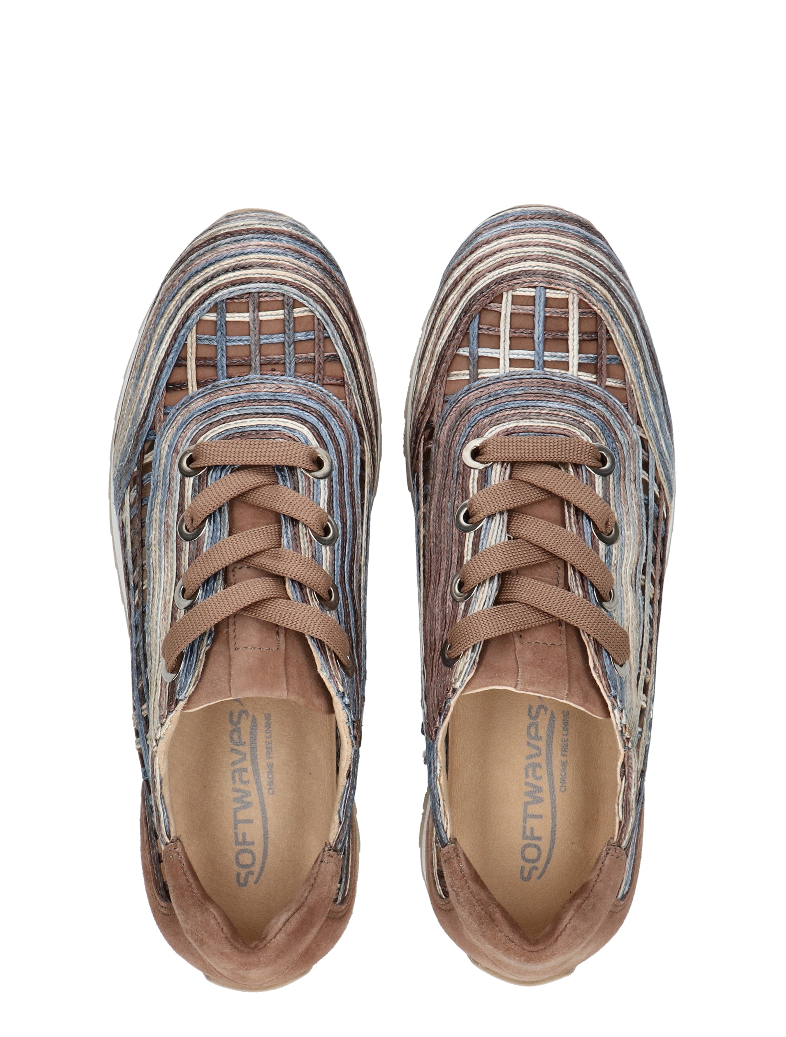 Softwaves - 9.32.30  004 Rafia MLT Blue - Dames - Veterschoenen - Casual Veterschoenen - 50736_23_7