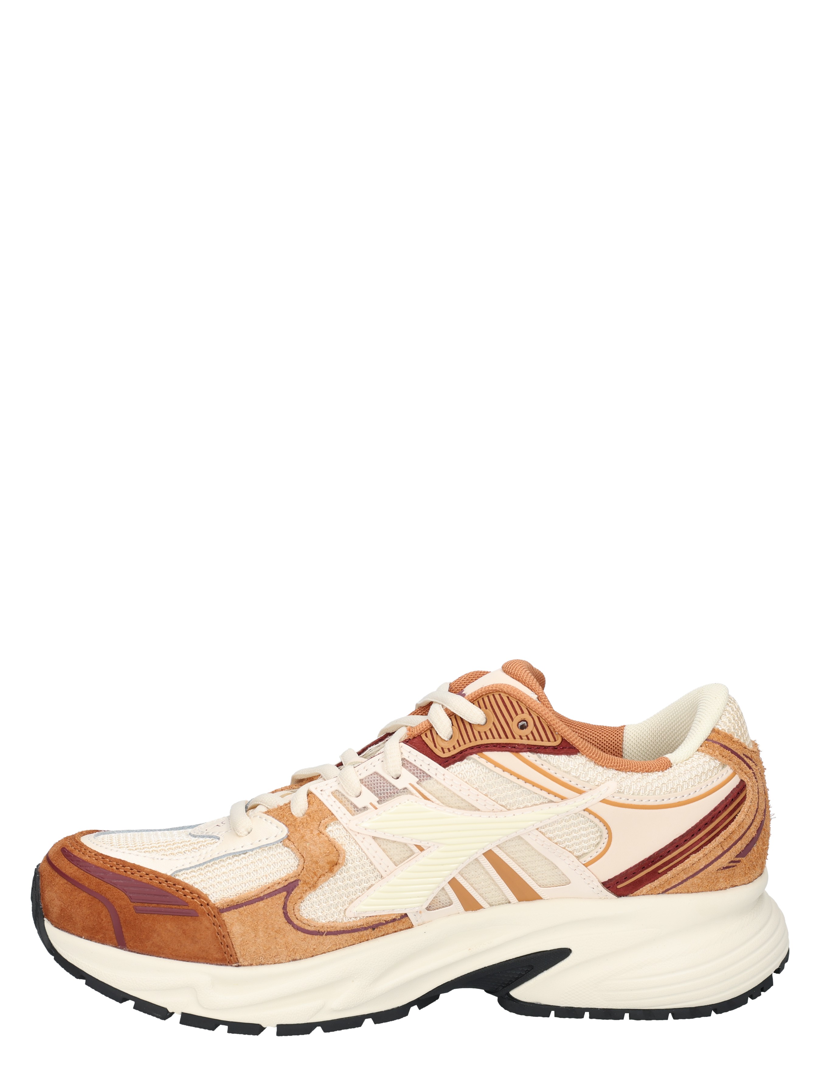 sneaker, witte schoen, oranje accenten, mesh stof, lopende schoen