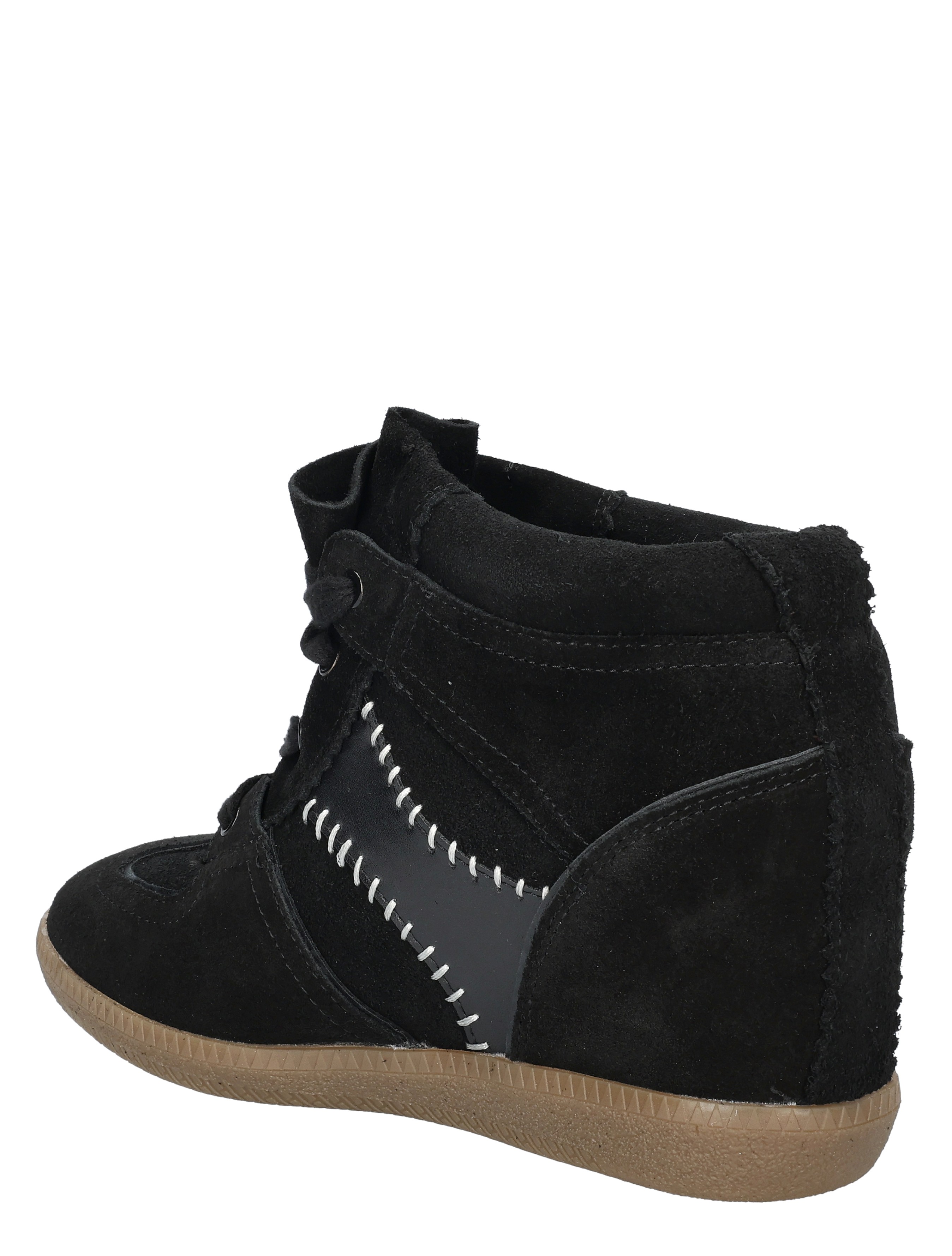 boot, midboot, suede, black, stitching