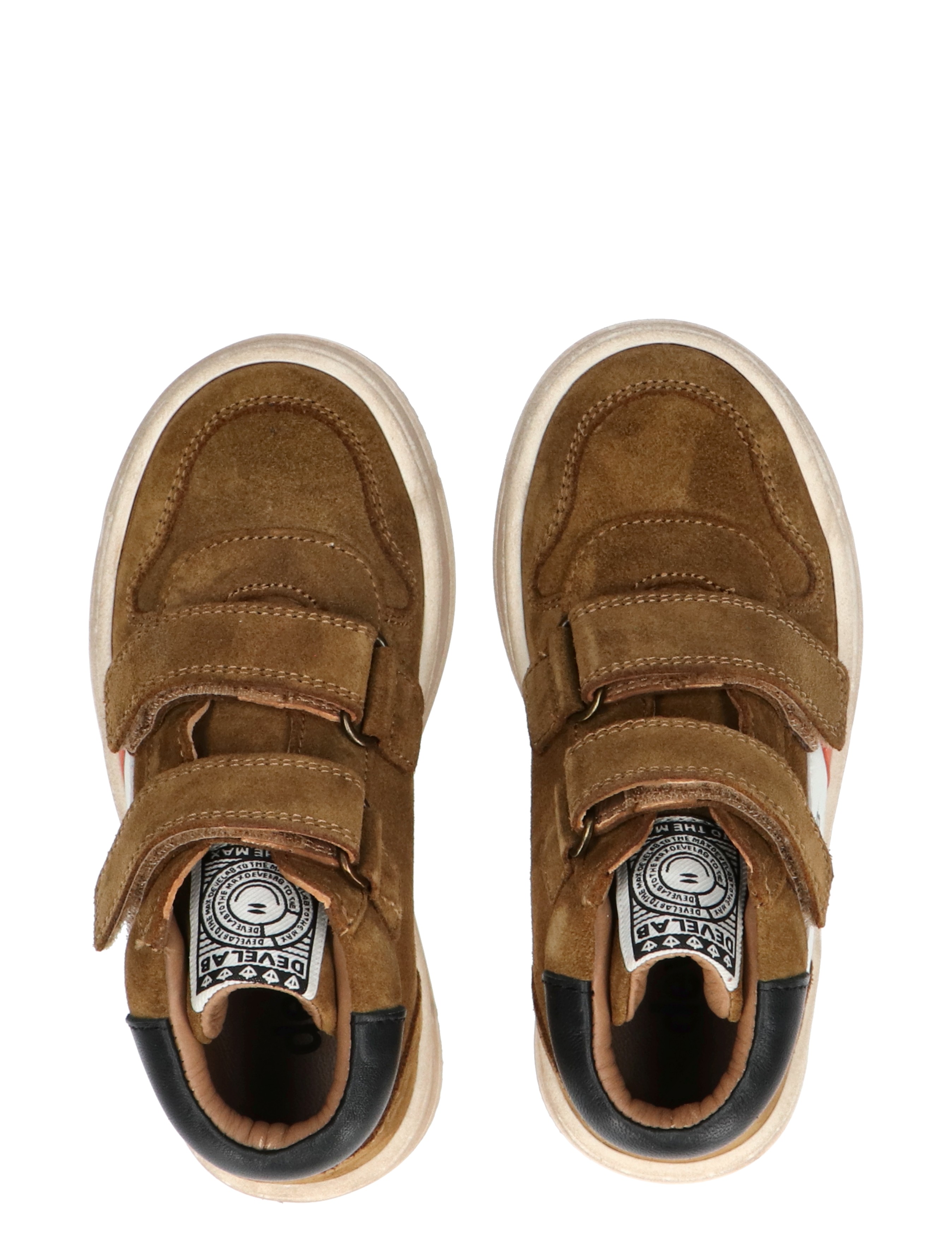 Develab - 45149 756 Cognac Waxed - Jongens - Sneakers - Hoge Sneakers - Klittenbandschoenen - 45697_02_7