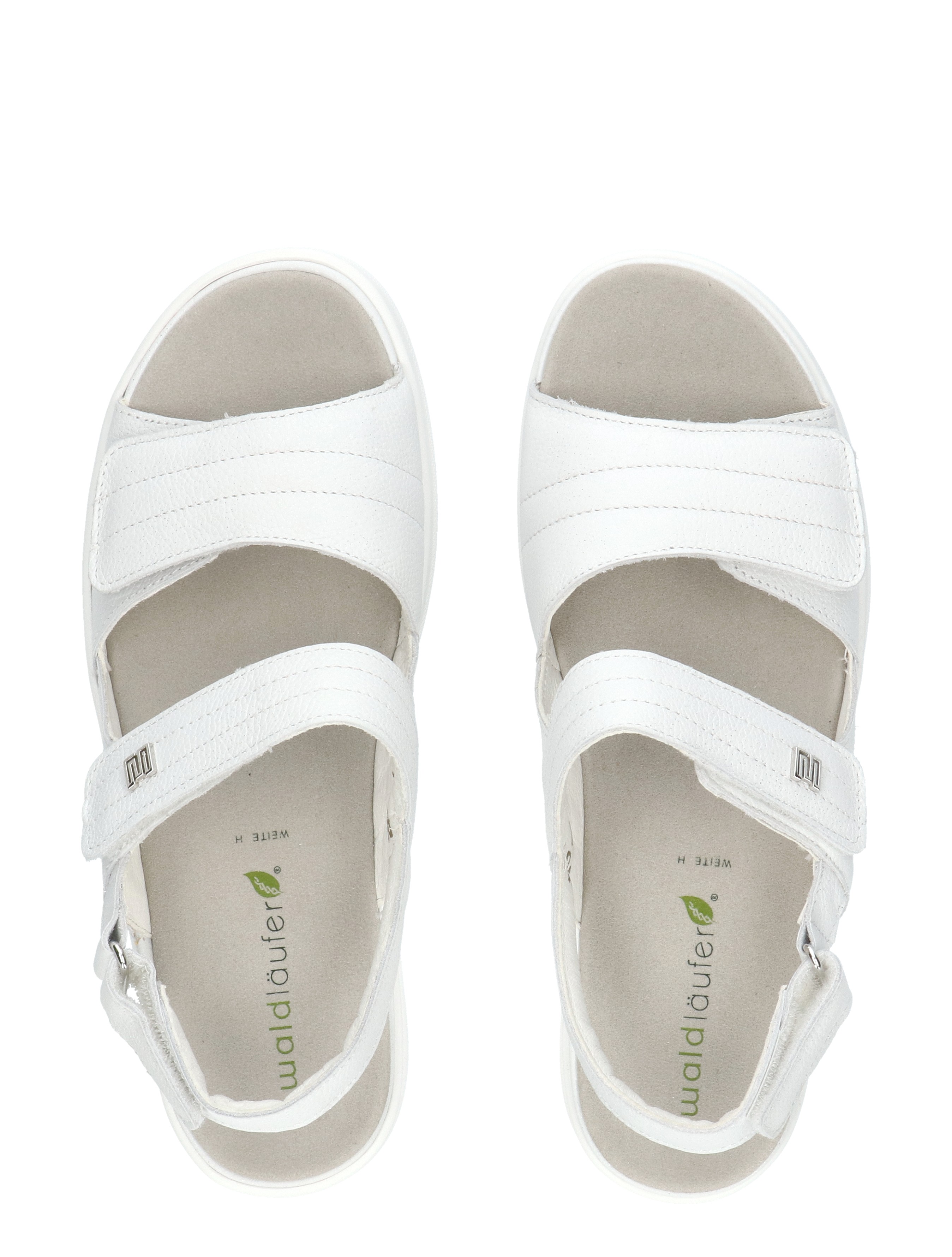 slippers, sandals, white, open-back, strap