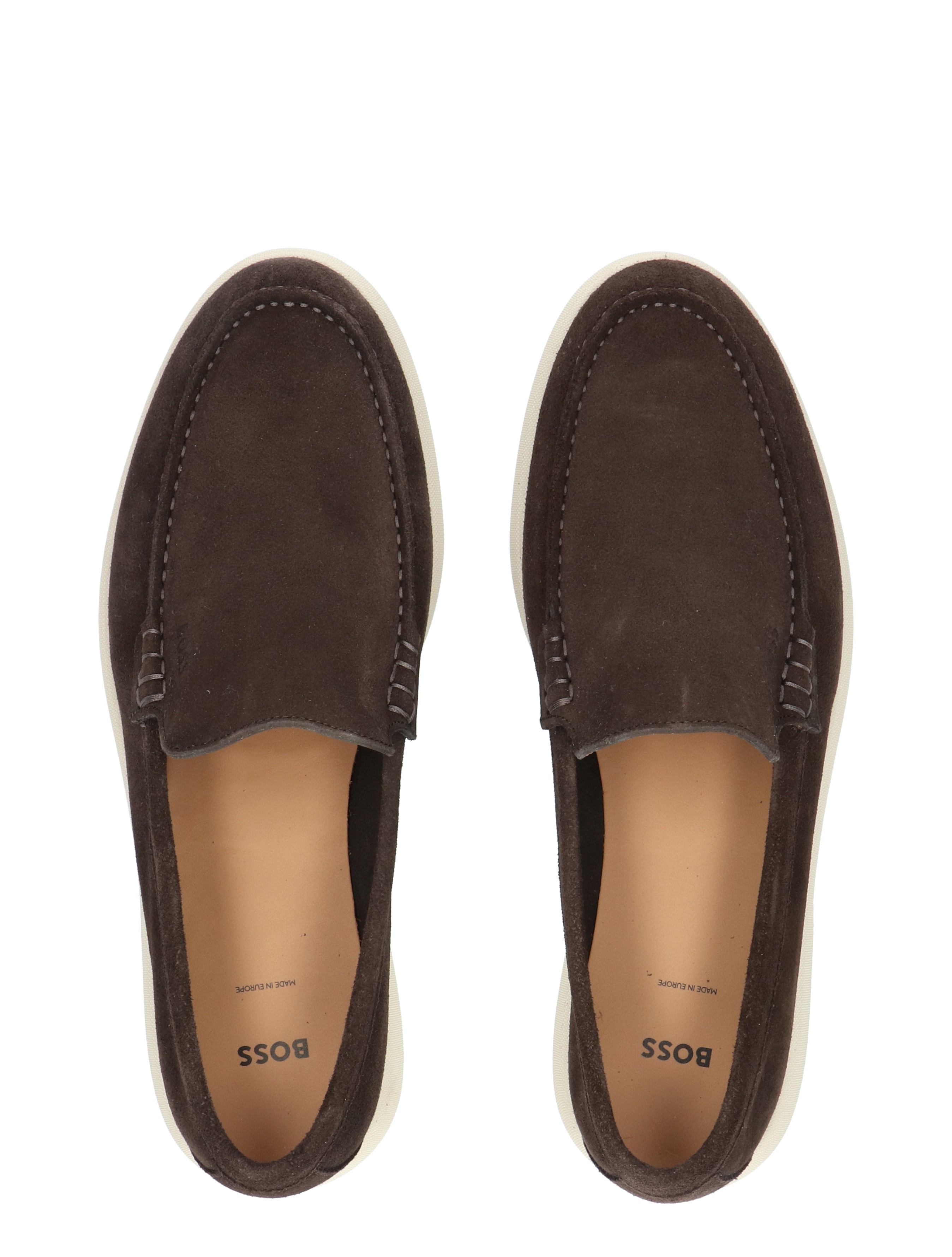 mocassins, heren, legeleder, bruine, slipper