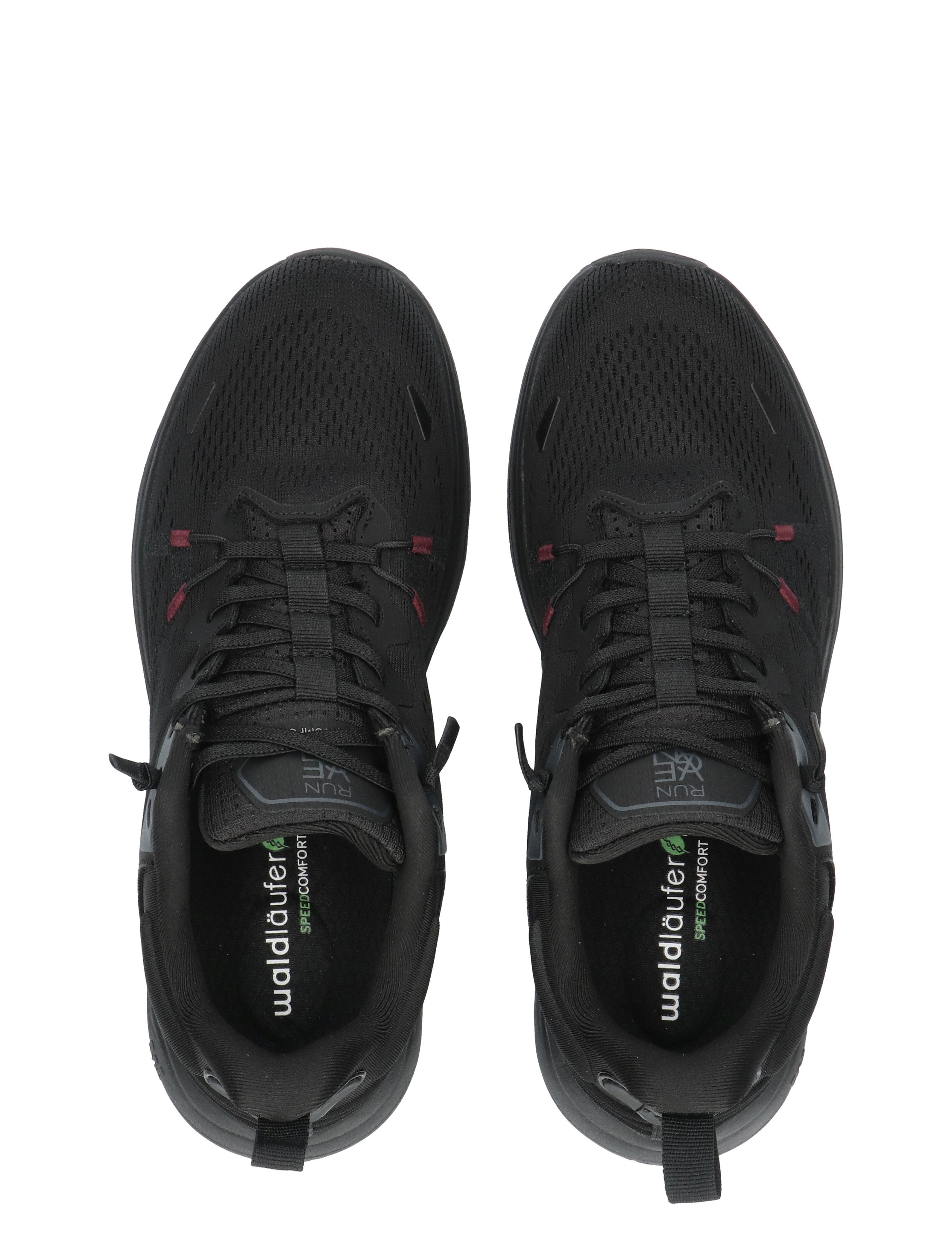 sneakers, zwart, mesh, veters, sportief