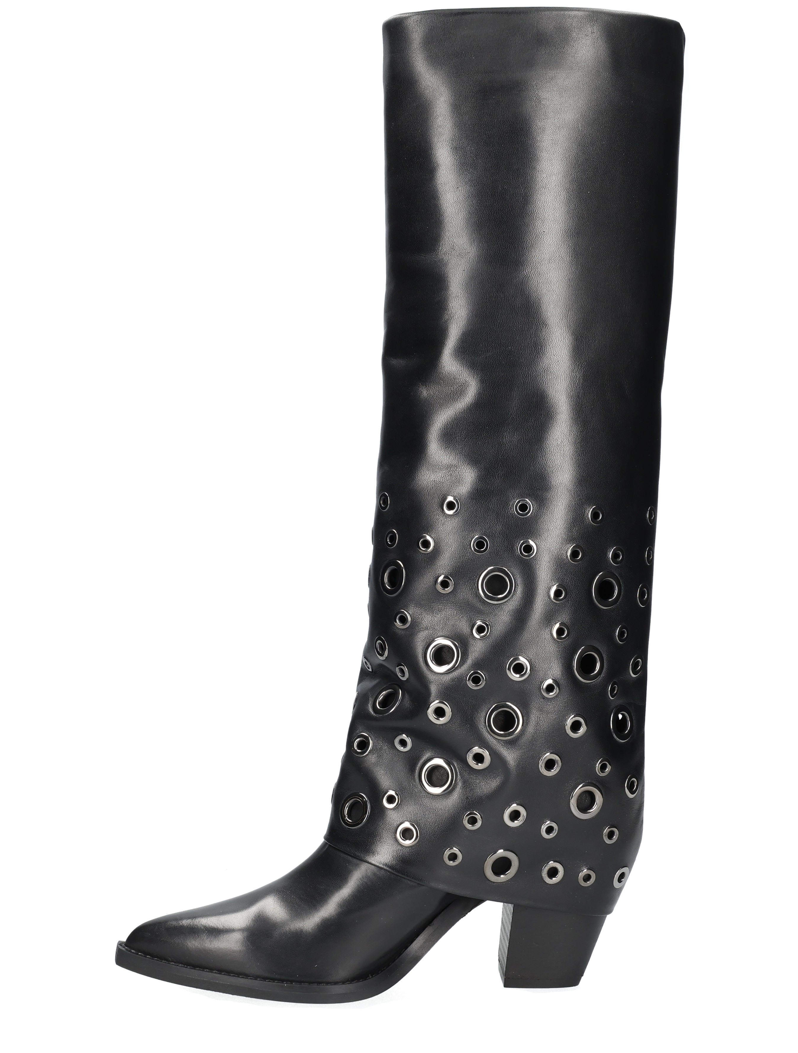 Julie Dee - MW543 Vitello Morbido Nero - Dames - Boots - Lange Laarzen - 49183_11_2