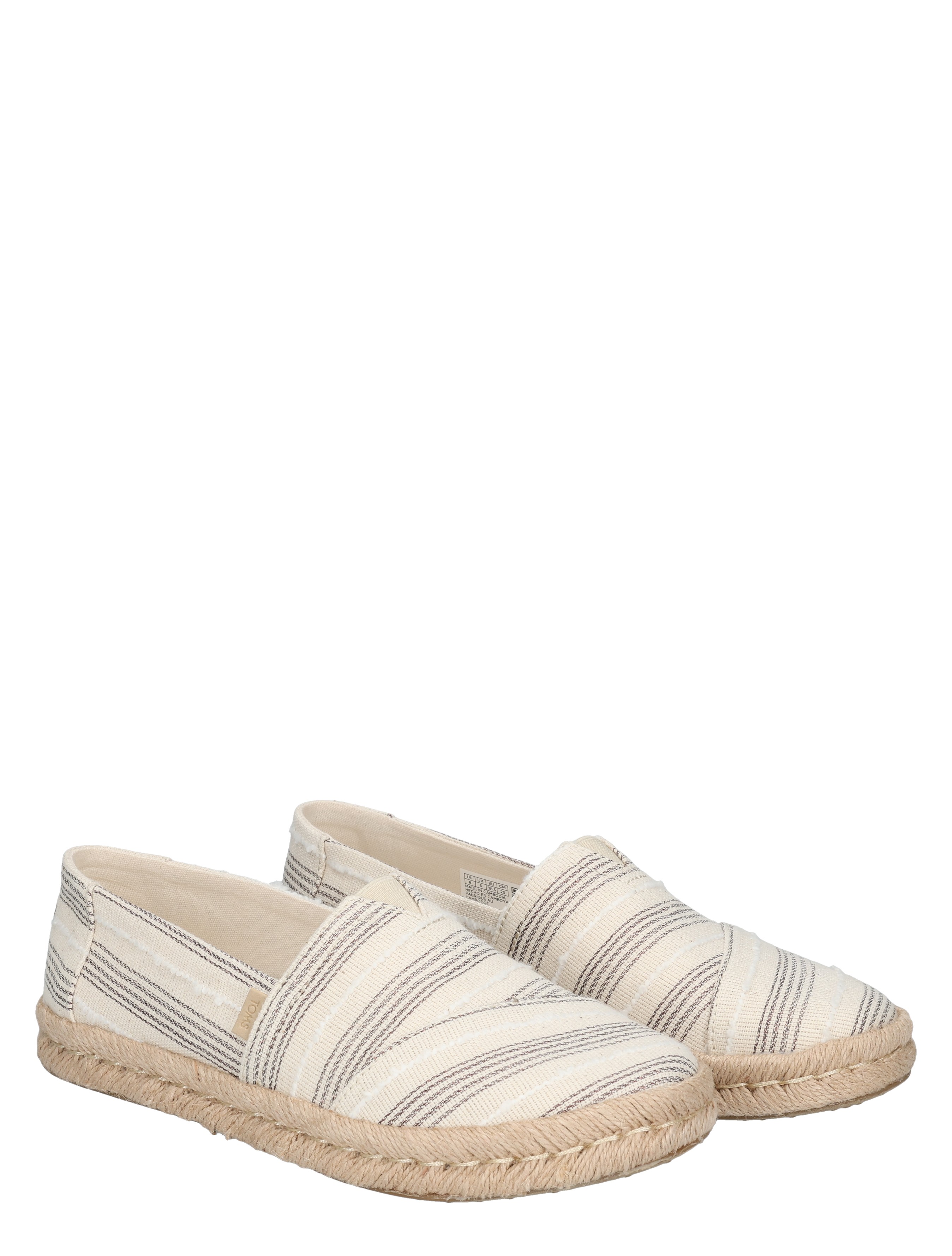 Toms - 10023038 Natural Metallic Stri - Dames - Espadrilles - 50343_72_5