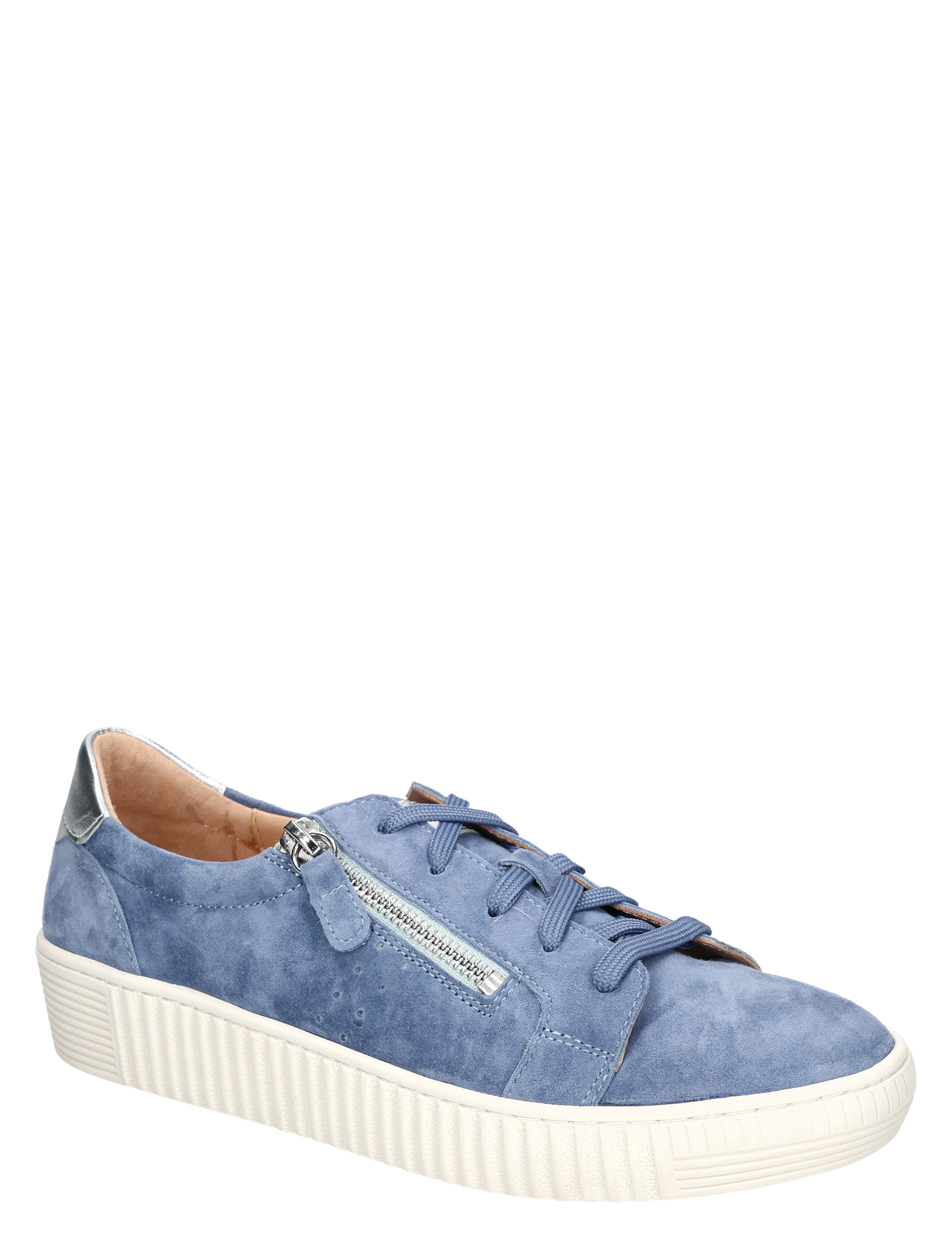sneaker, blauw, suede, rits, veterschoenen