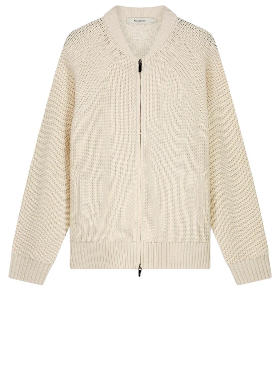 Filling Pieces - Zip Knit Antic White - Heren - Truien & Sweaters - 51538_77_1