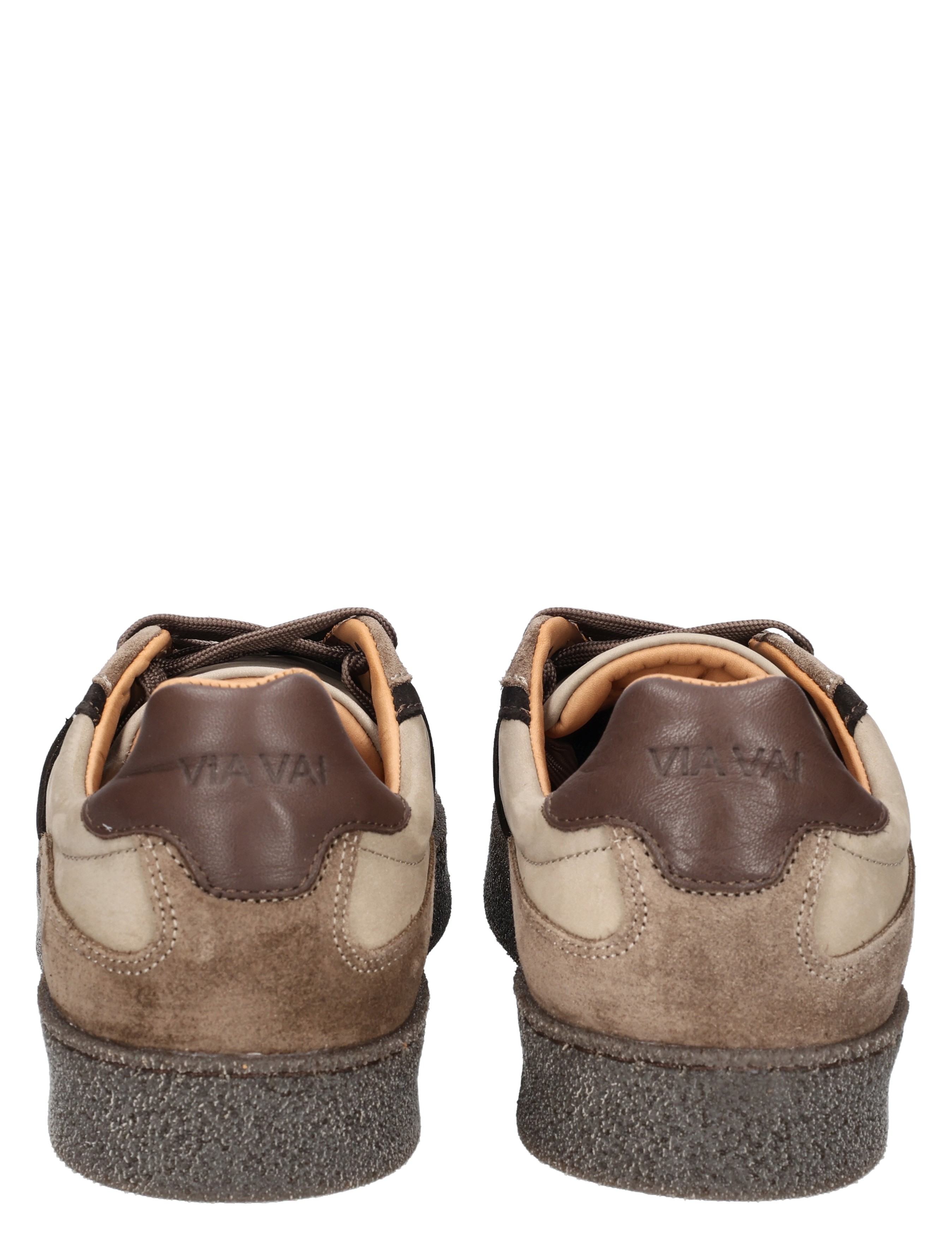 sneakers, leder, suède, bruin, zwarte zool