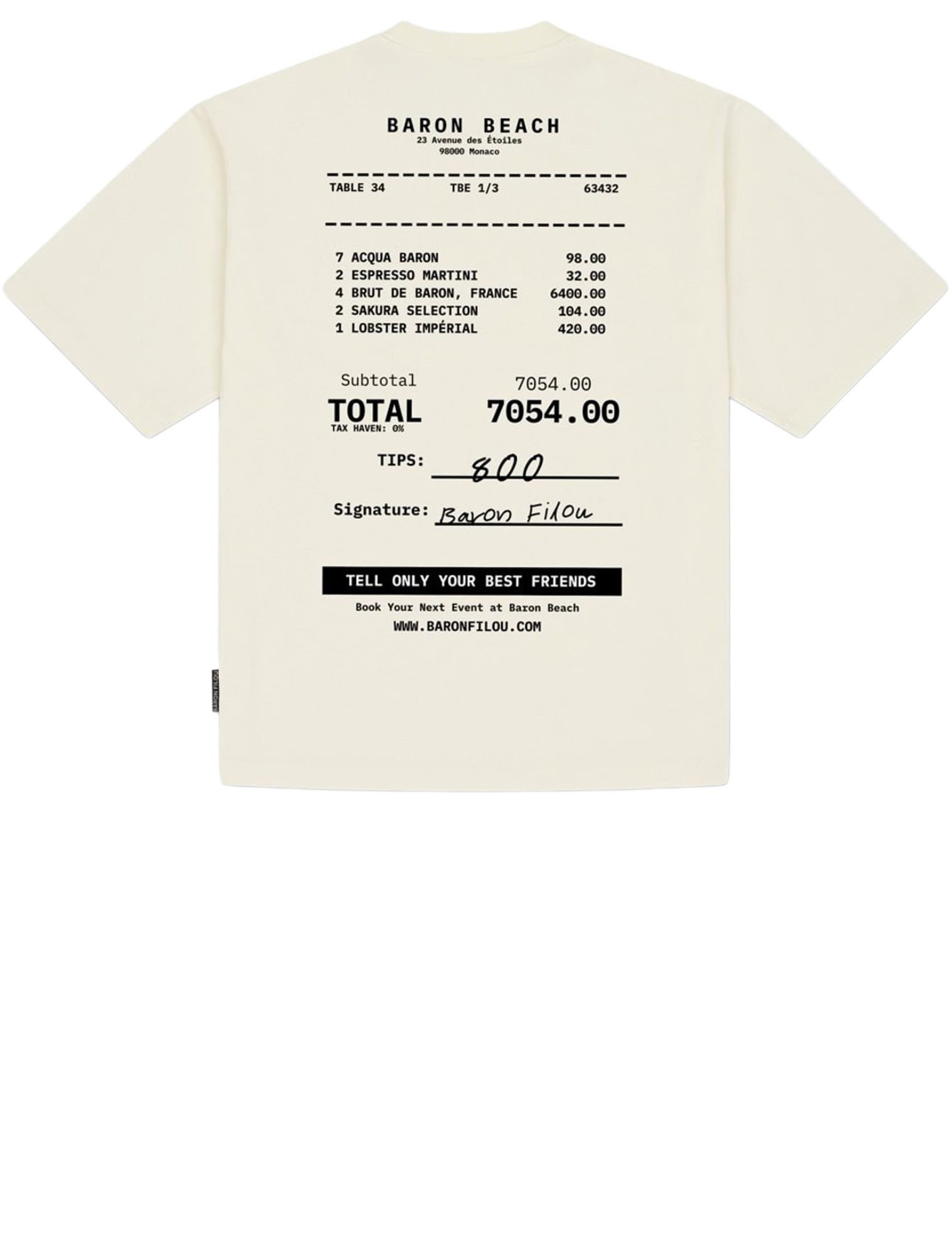 Baron Filou - Oversized BP Baron Beach Bill Baron Beach Bill Off-White - Heren - T-Shirts & Polos - 50621_77_1