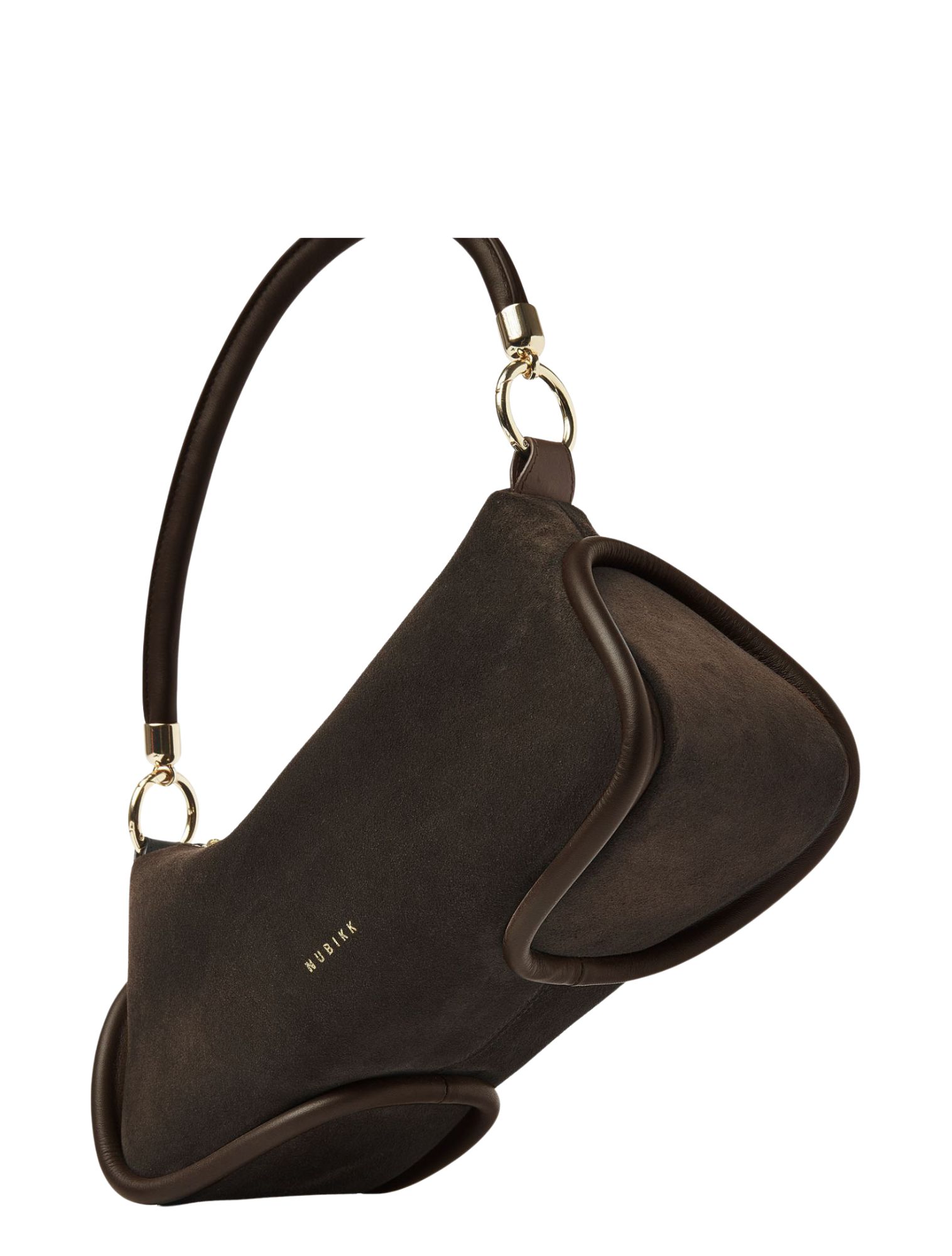 tas, hobo, bruin, leren, gouden hardware