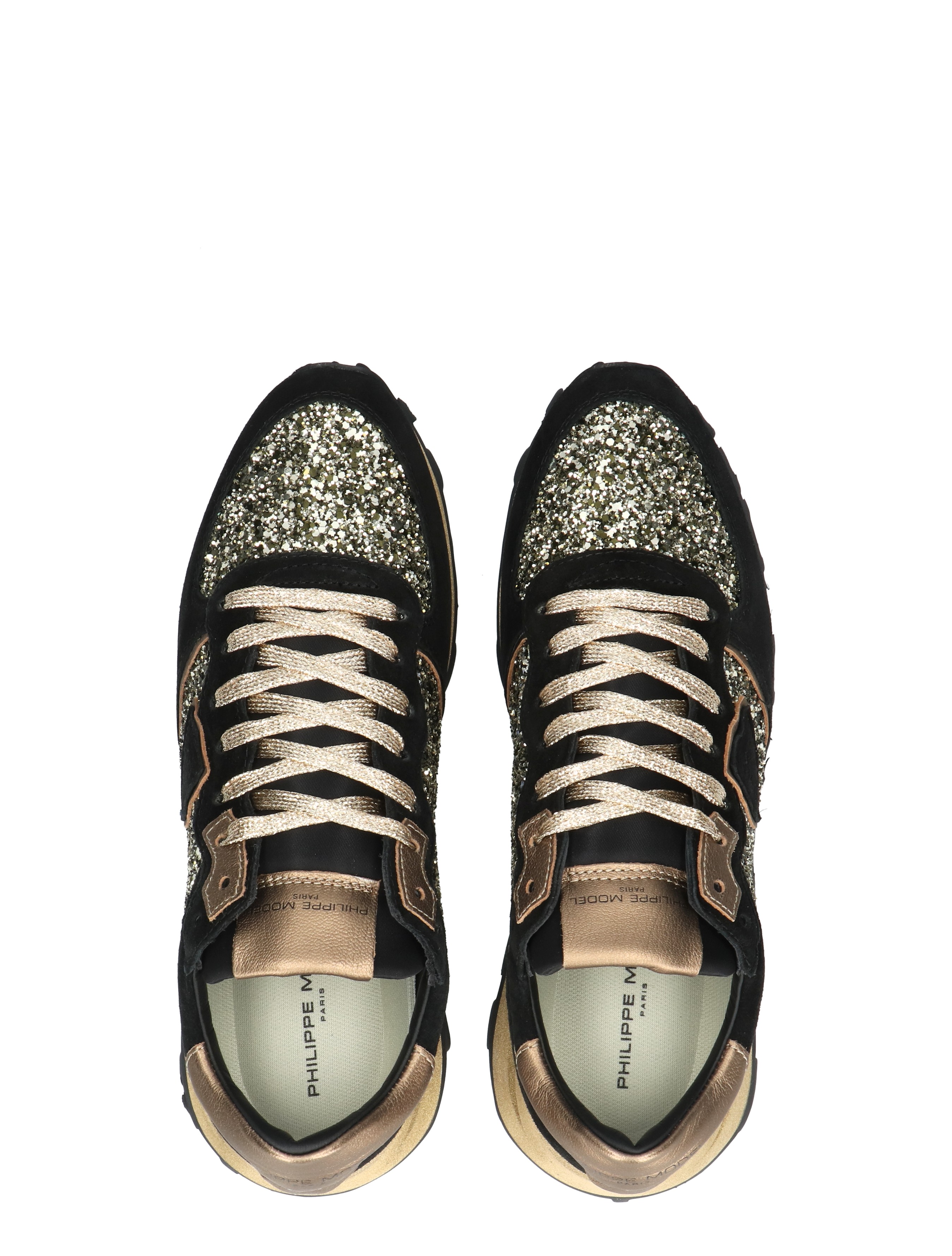 Philippe Model - TKLD Tropez Haute GD01 Glitter Daim Noir - Dames - Sneakers - Lage Sneakers - 49109_11_7