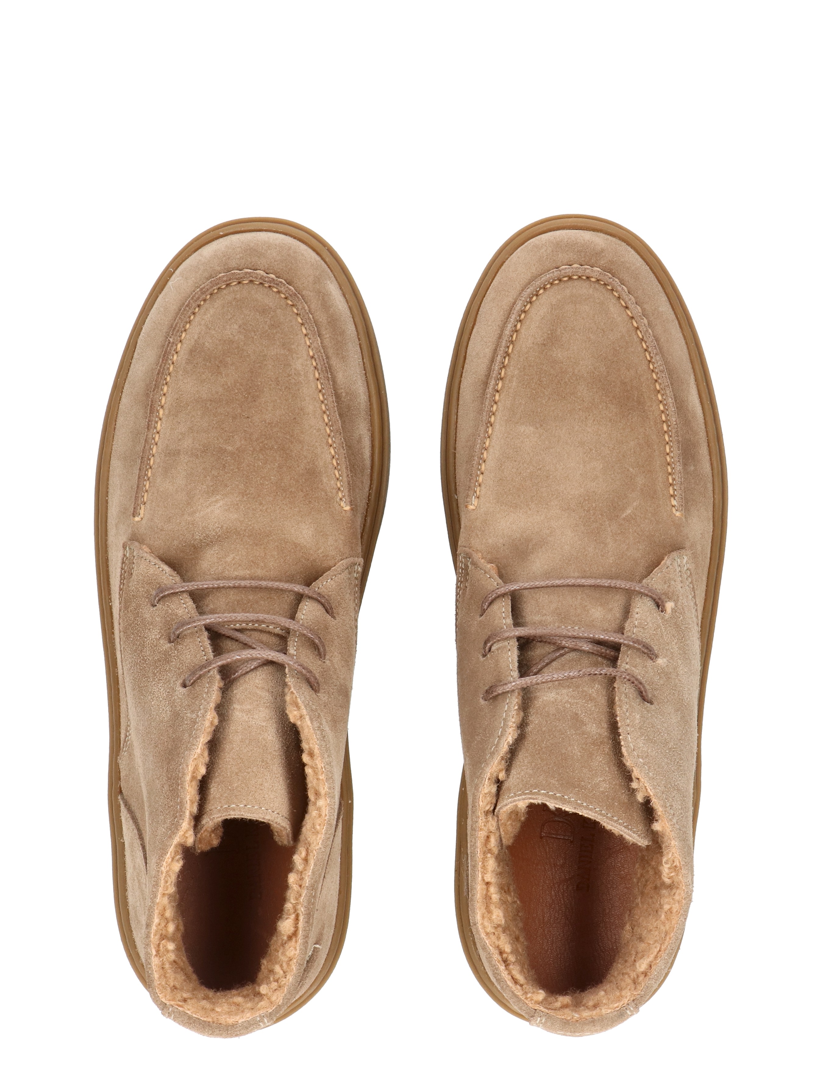 ankle boots, suede, tan, lacing, fur lining