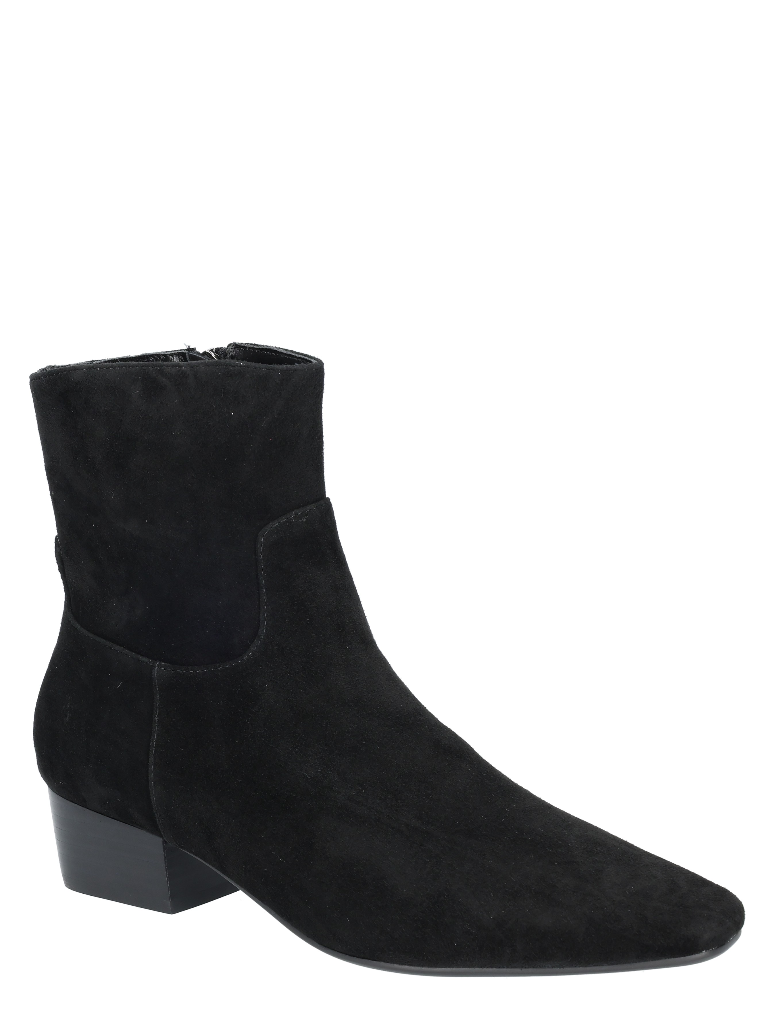 bruine?, black, ankleboot, suede, midheel