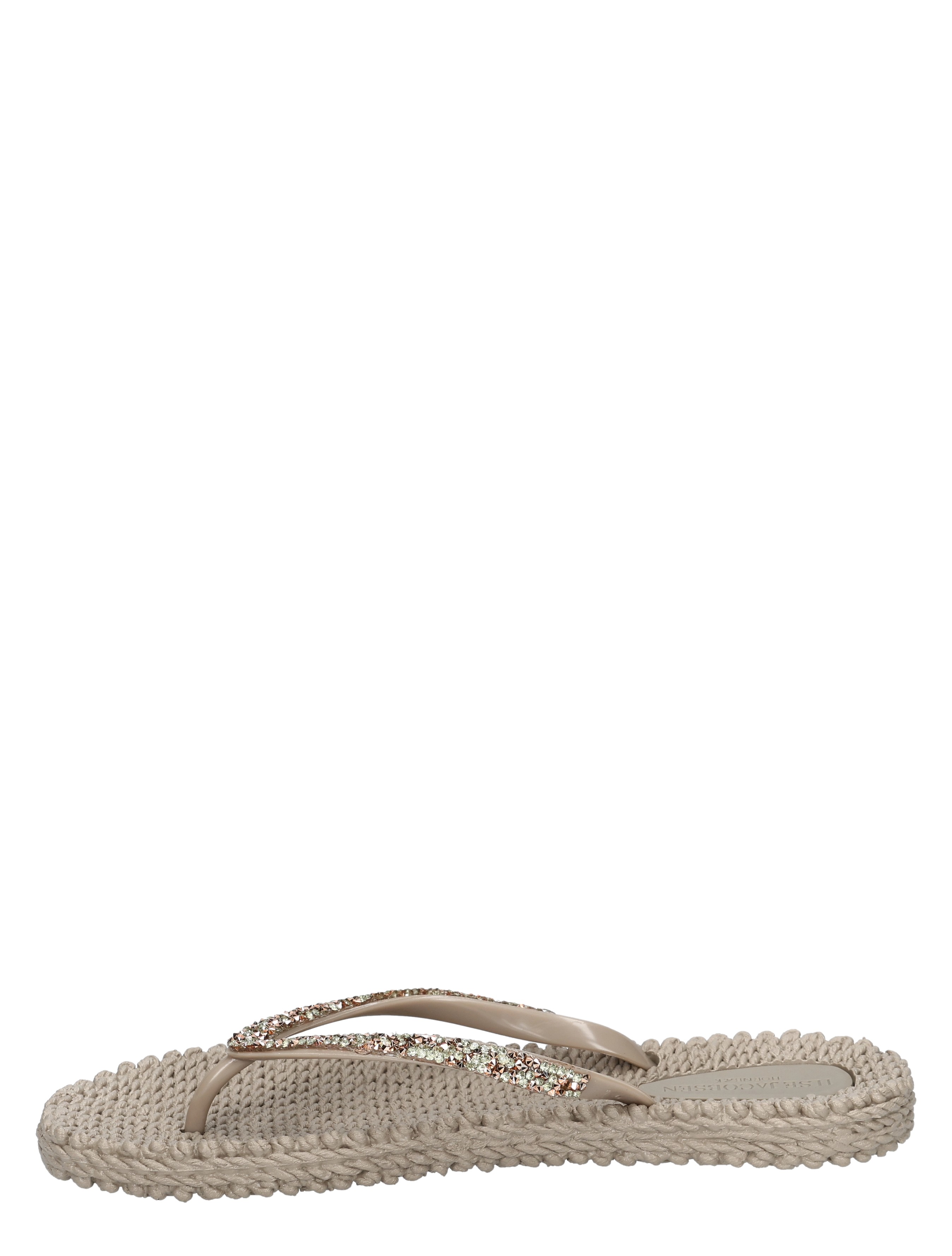 slipper, sandalen, wafelzool, glinzing, plaited midsole