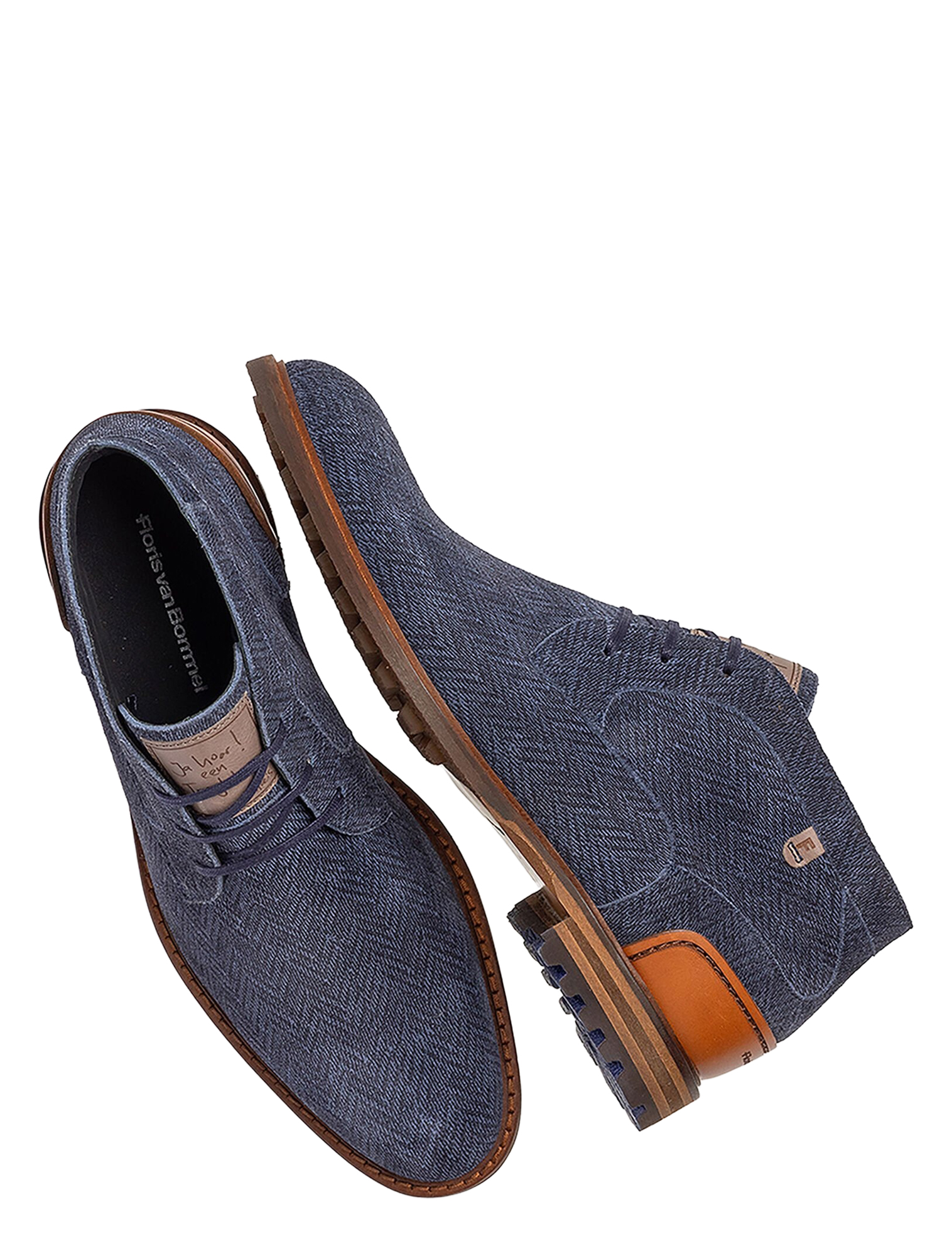 Floris van Bommel - Crepi SFM-50159 41-02 DarkBlue H-Wijdte - Heren - Boots - Veter Boots - 50139_33_3