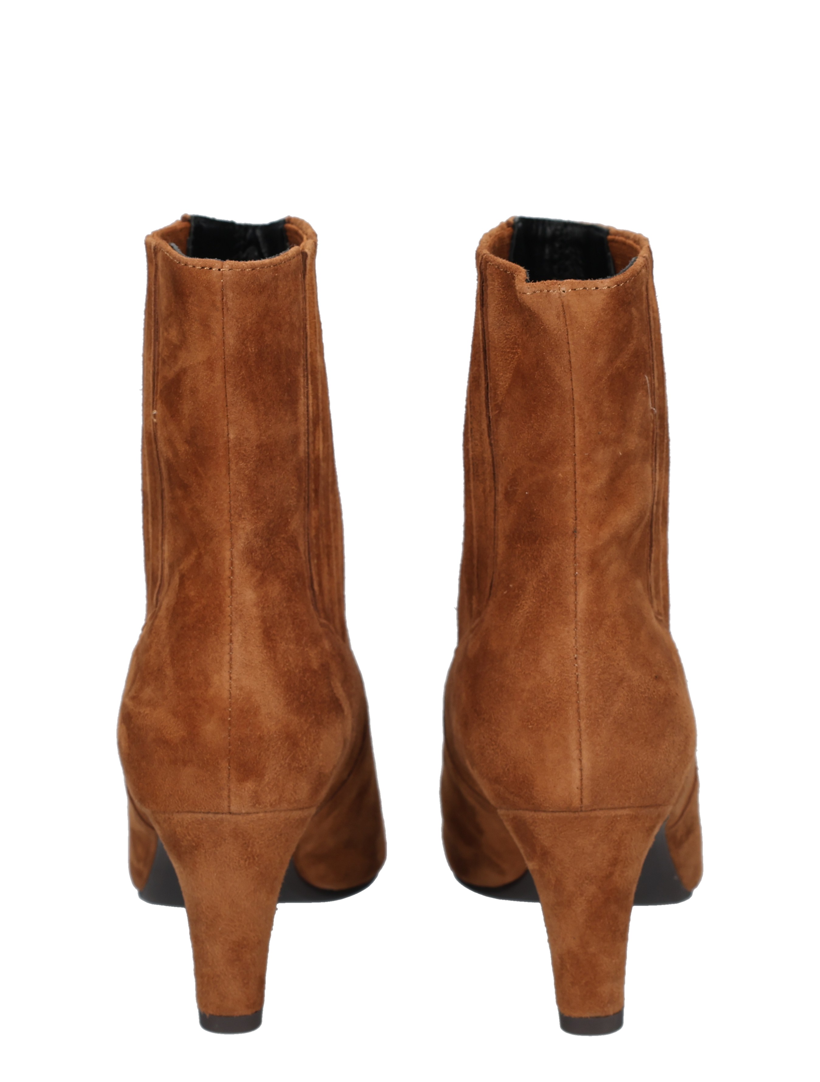 laarzen, ankleboots, suede, bruine, hiel