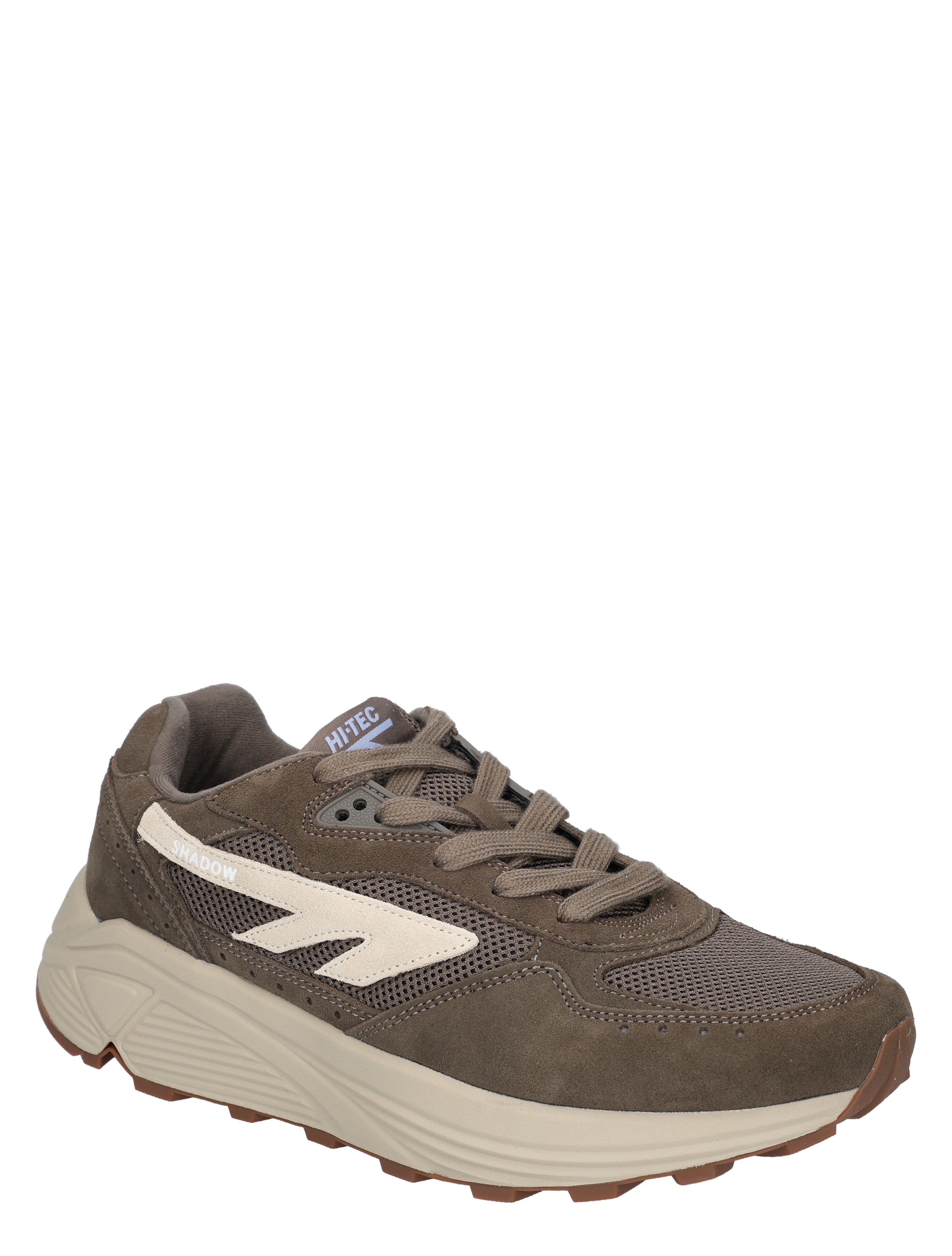 sneaker, bruin, mesh, synthetisch, platformzool