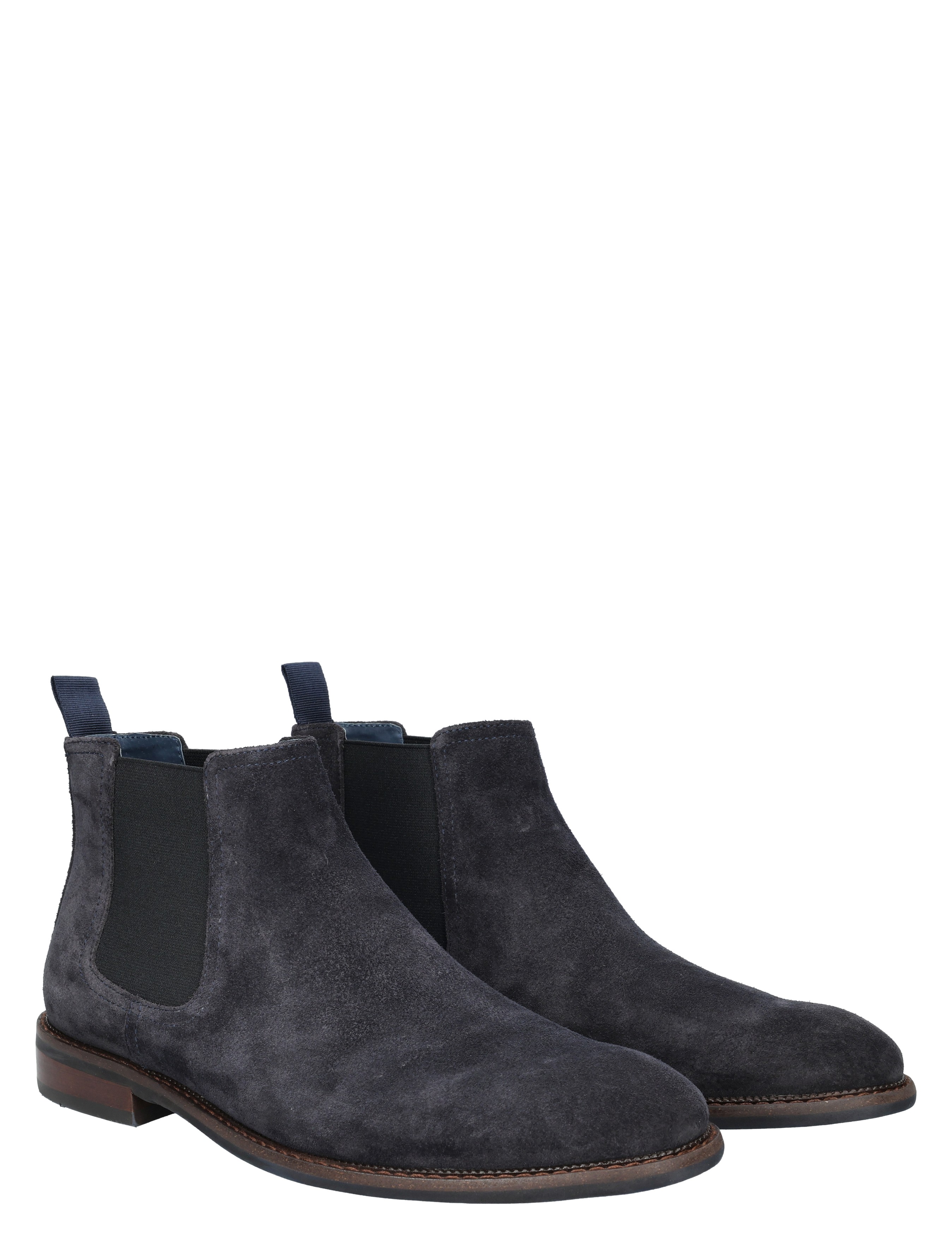 chelsea boots, suede, dark blue, elastic side panels, slip-on boot