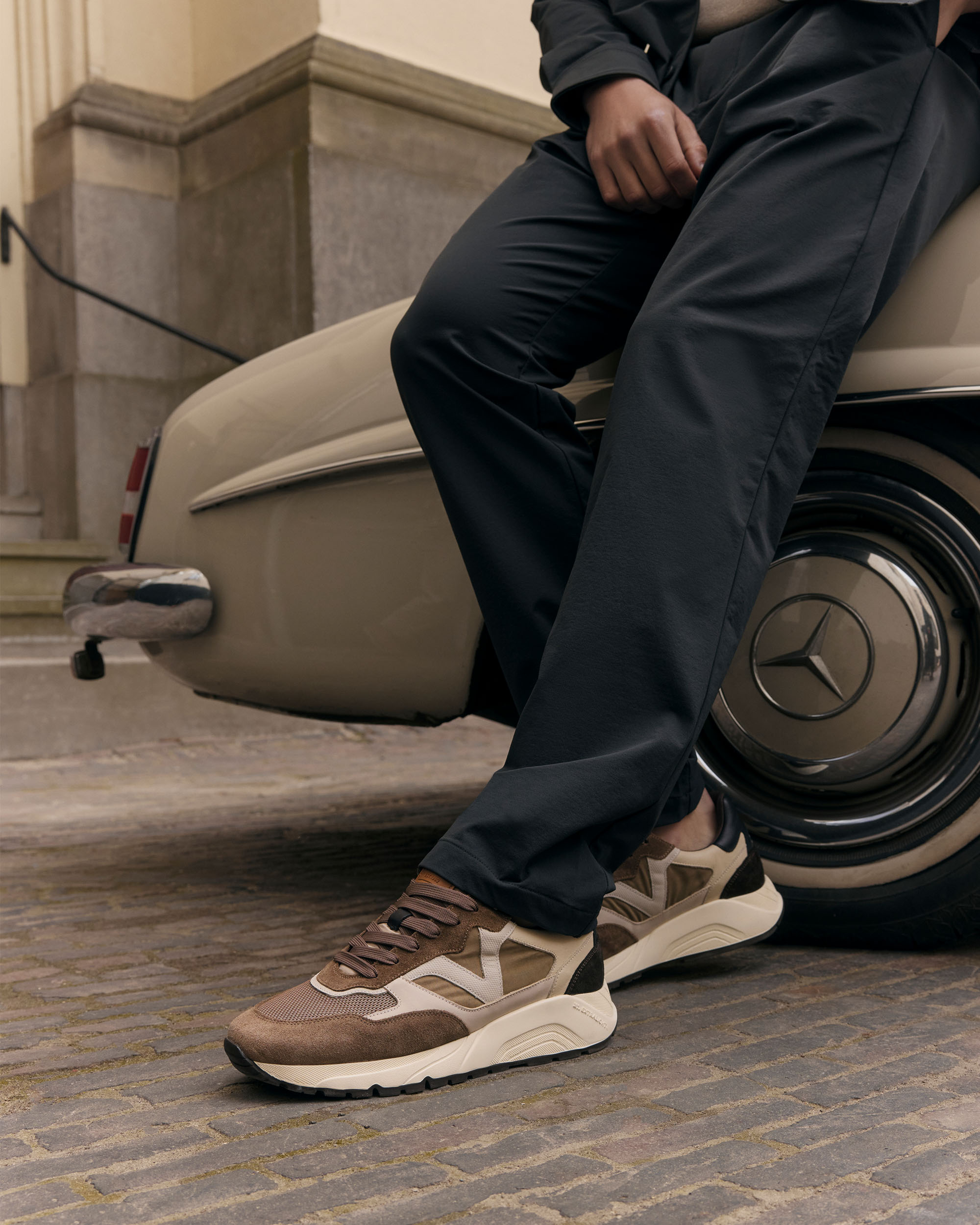 sneakers, casual sneaker, brown beige, mesh suede, athletic shoe