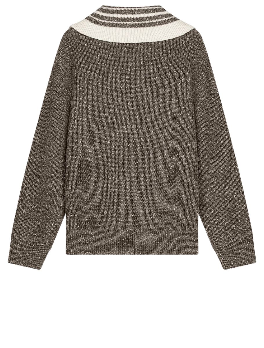 Filling Pieces - Zip Knit Chunky Fisherman Melange - Heren - Truien & Sweaters - 51539_77_2