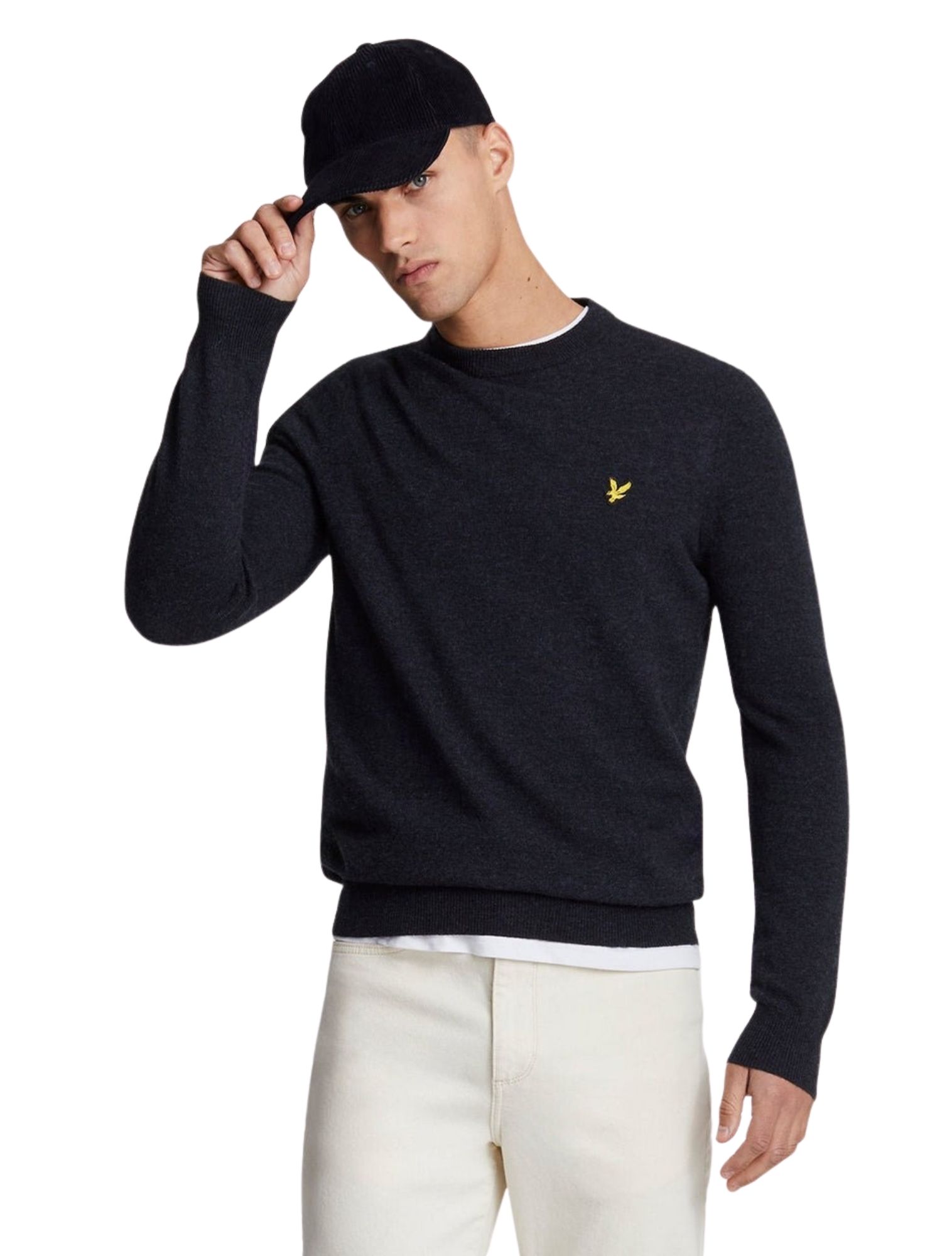 Lyle and Scott - Lamb Crew Neck Dark Navy - Heren - Truien & Sweaters - 48542_33_2