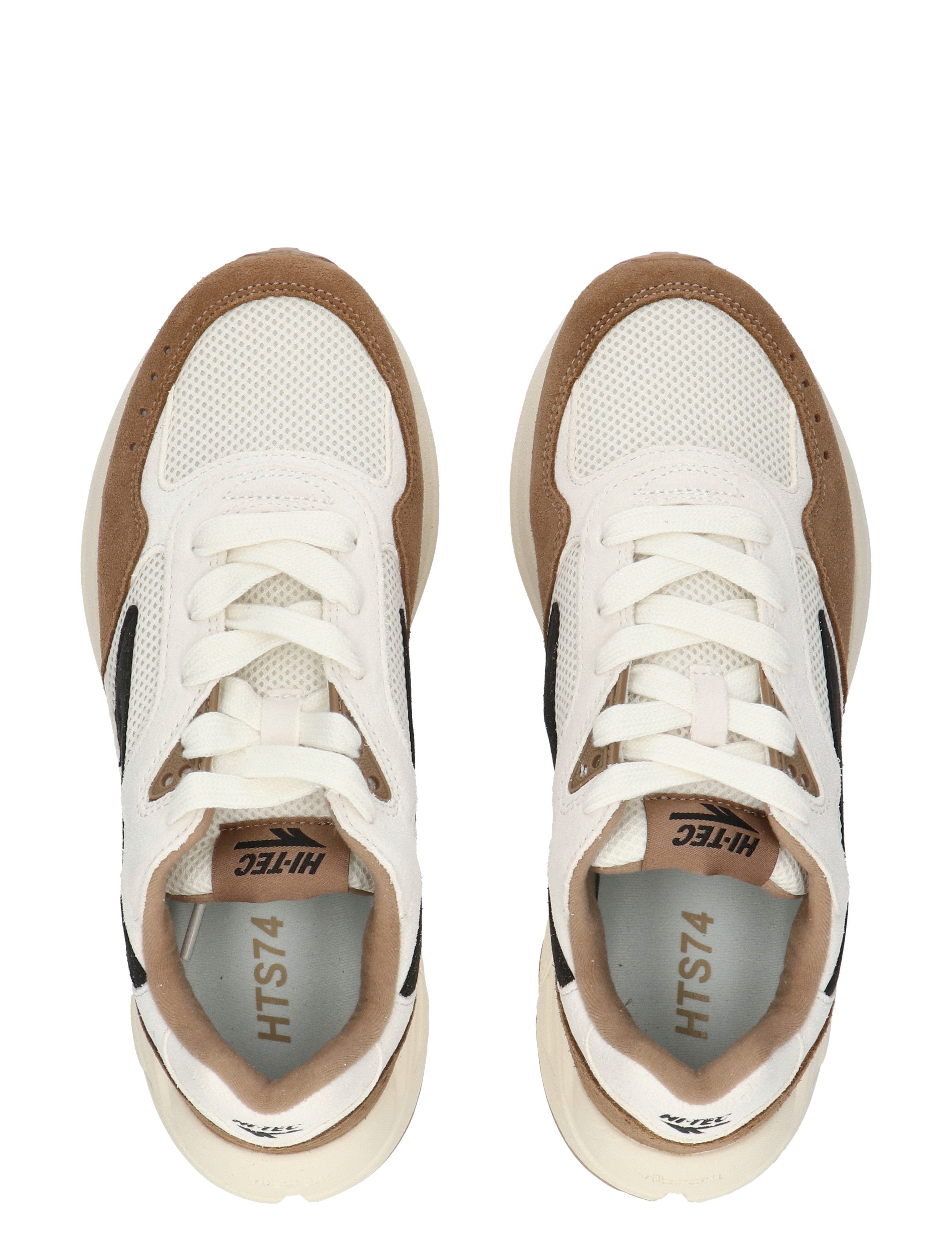 sneakers, mesh, tann, wit, veters