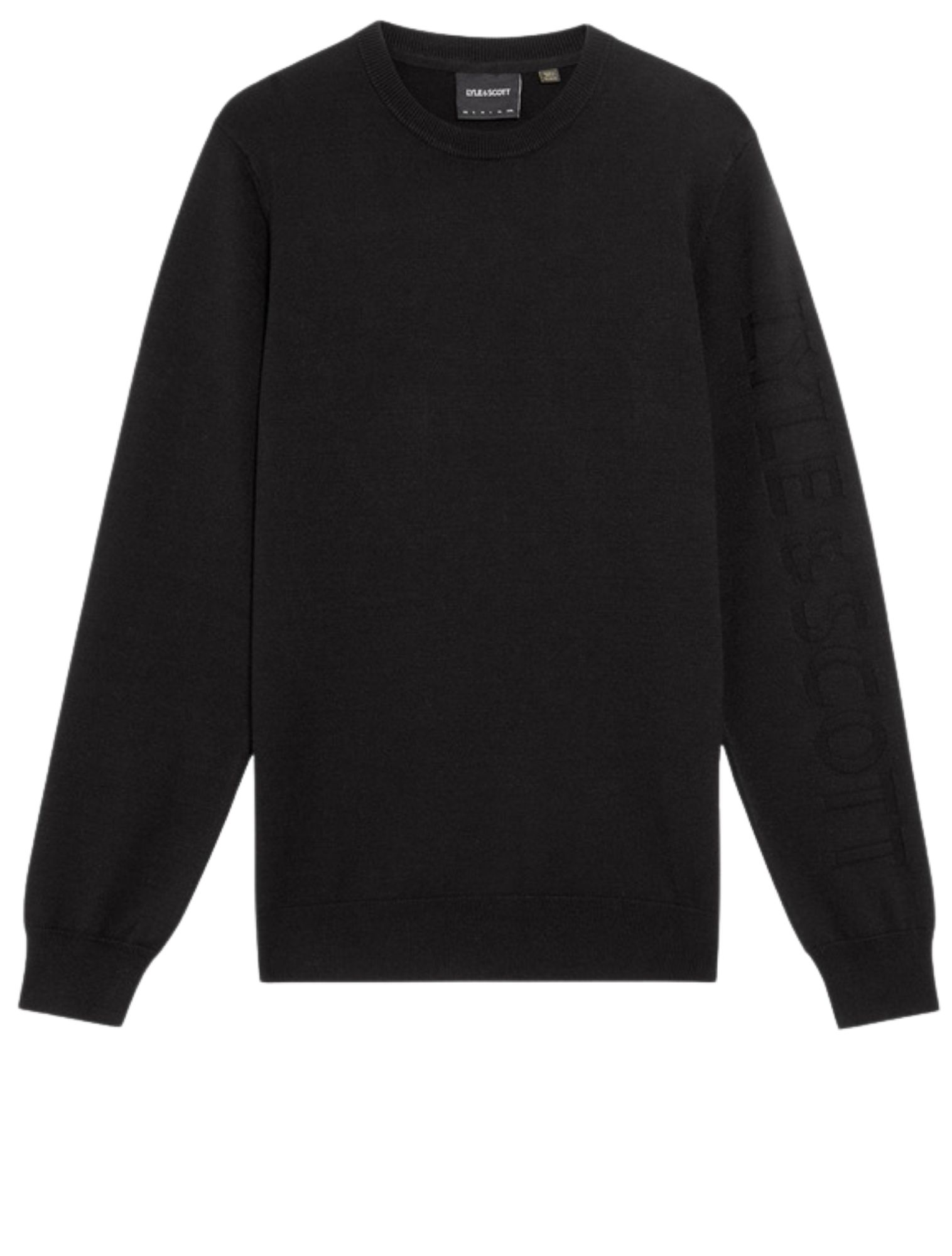 Lyle and Scott - Mesh Crew Neck Jet Black - Heren - Truien & Sweaters - 48541_11_1