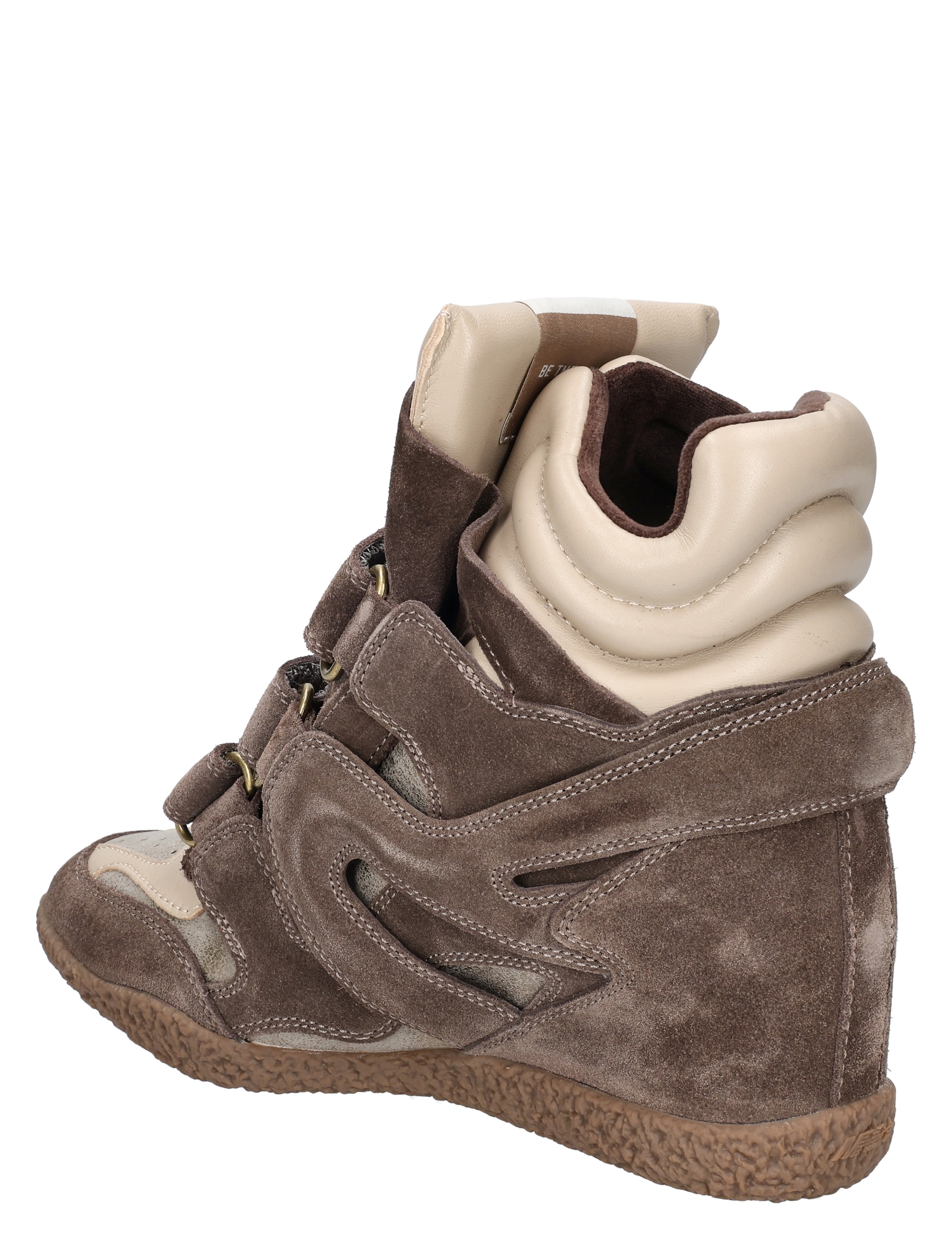 stoerboot, suede, brown, wedge, veters