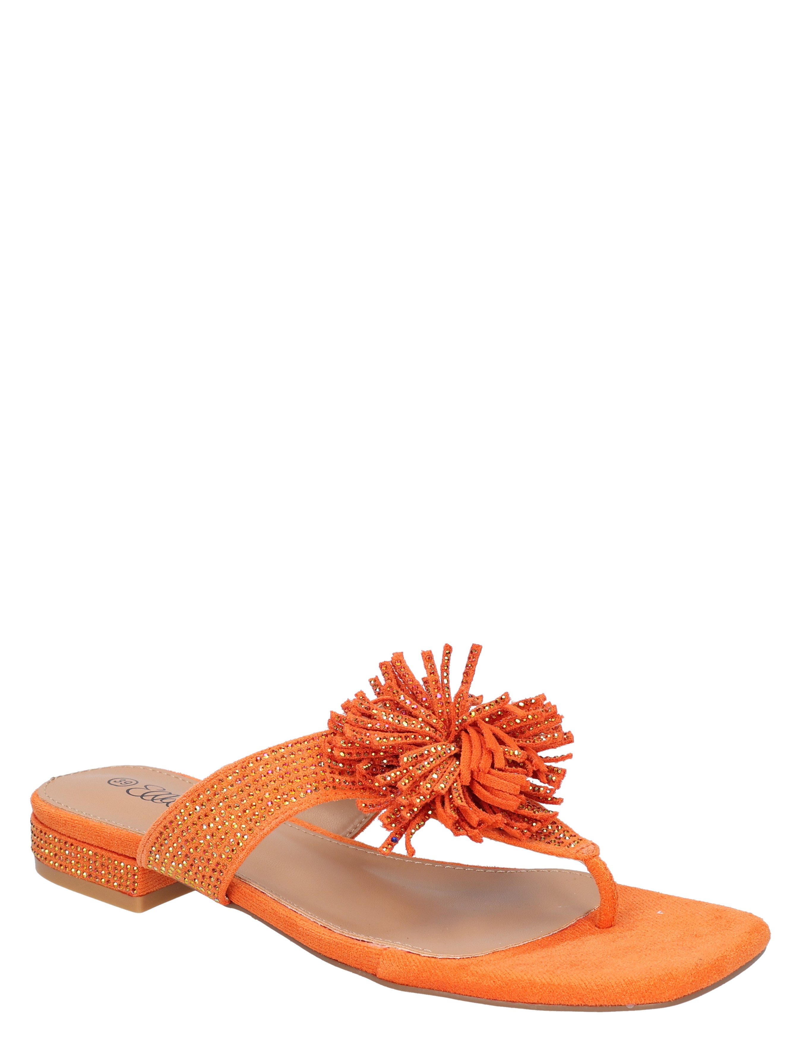 sandaal, oranje, voeten, opentoed, gems