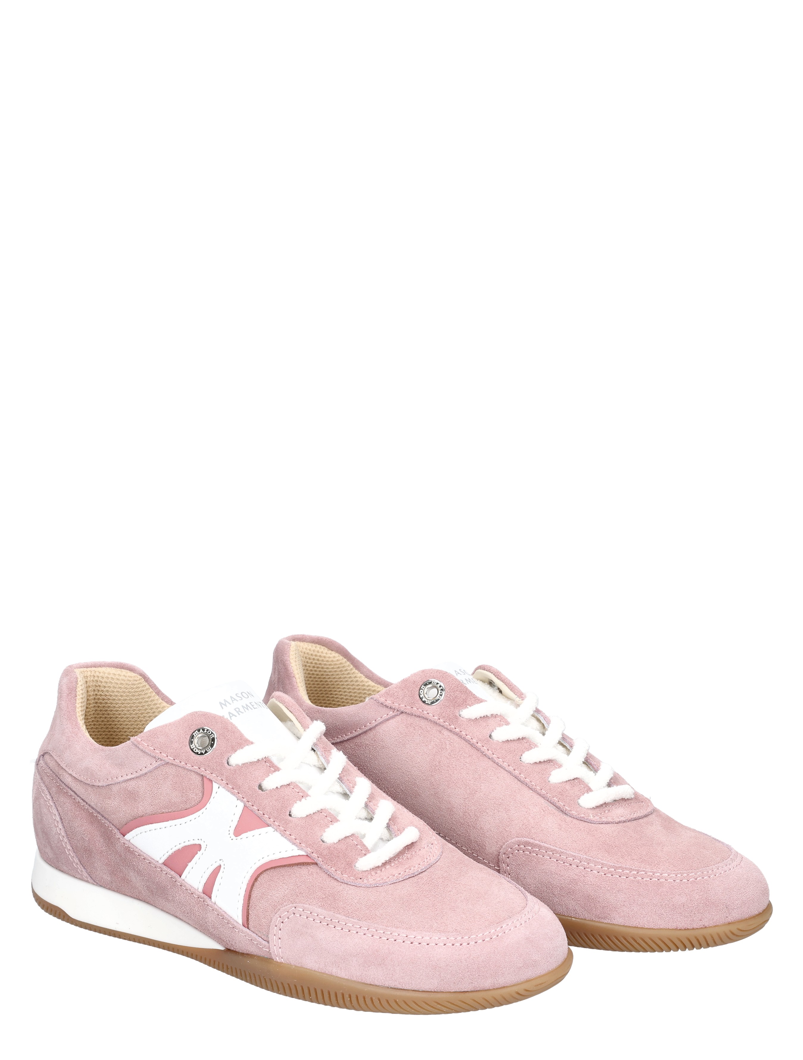 roze sneakers, suede, lisschoenen, witte accenten, gummerle design