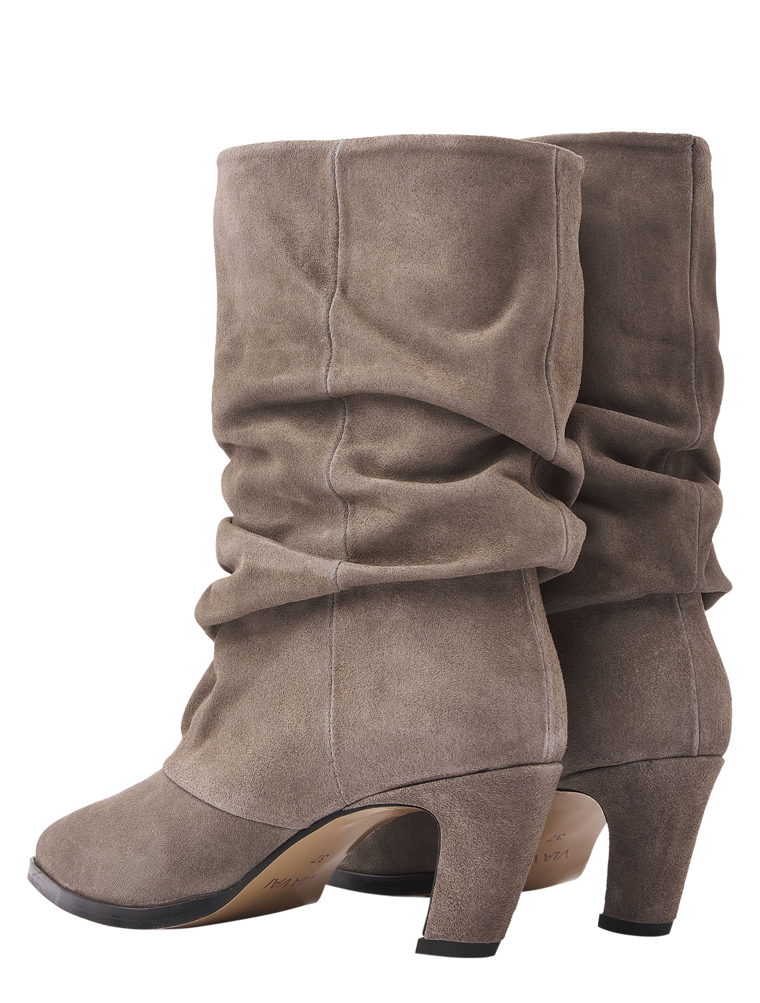 laars, suede, enkellaars, taupe, midheel