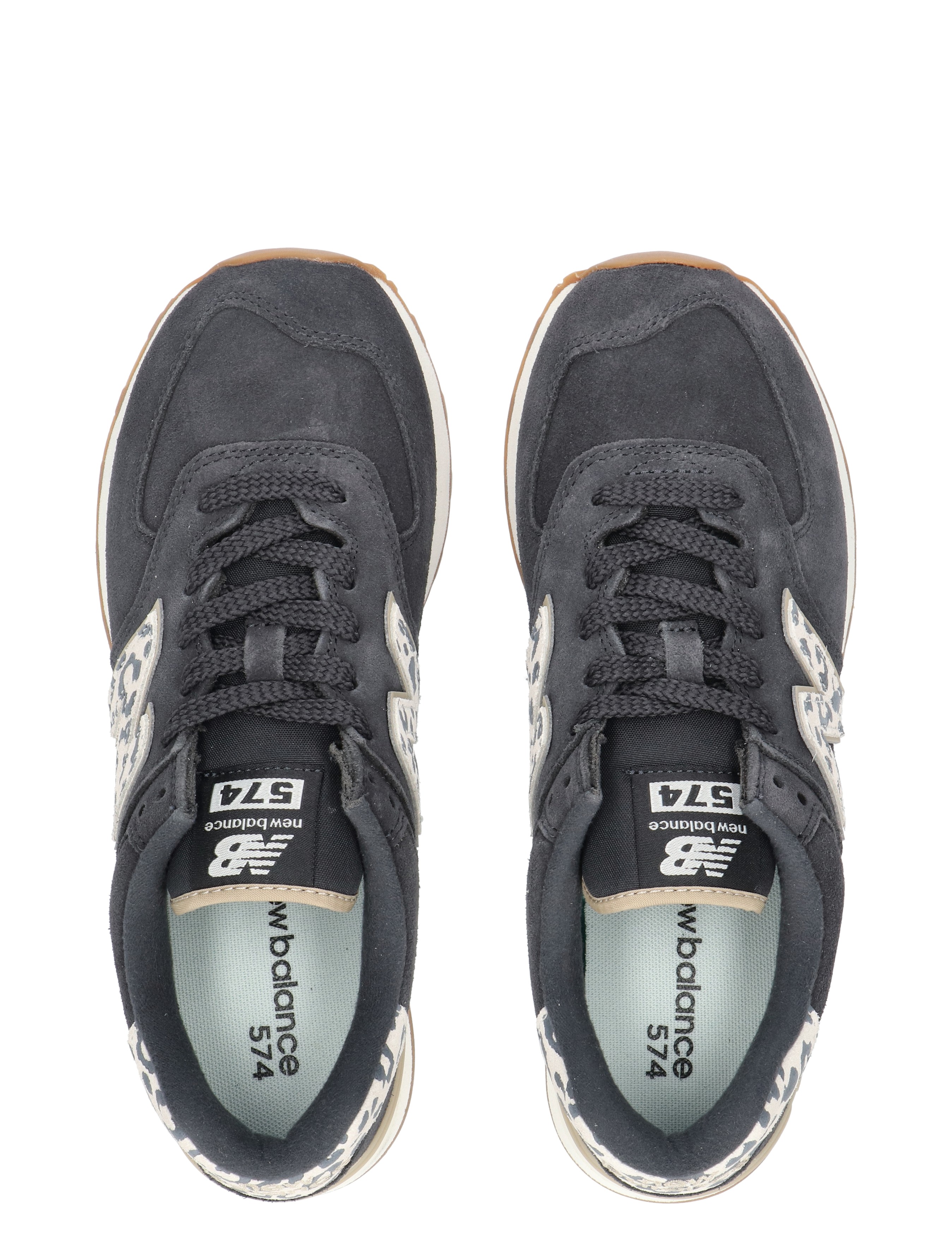 sneakers, donkerblauw, lederlook, veters, nieuwe balans