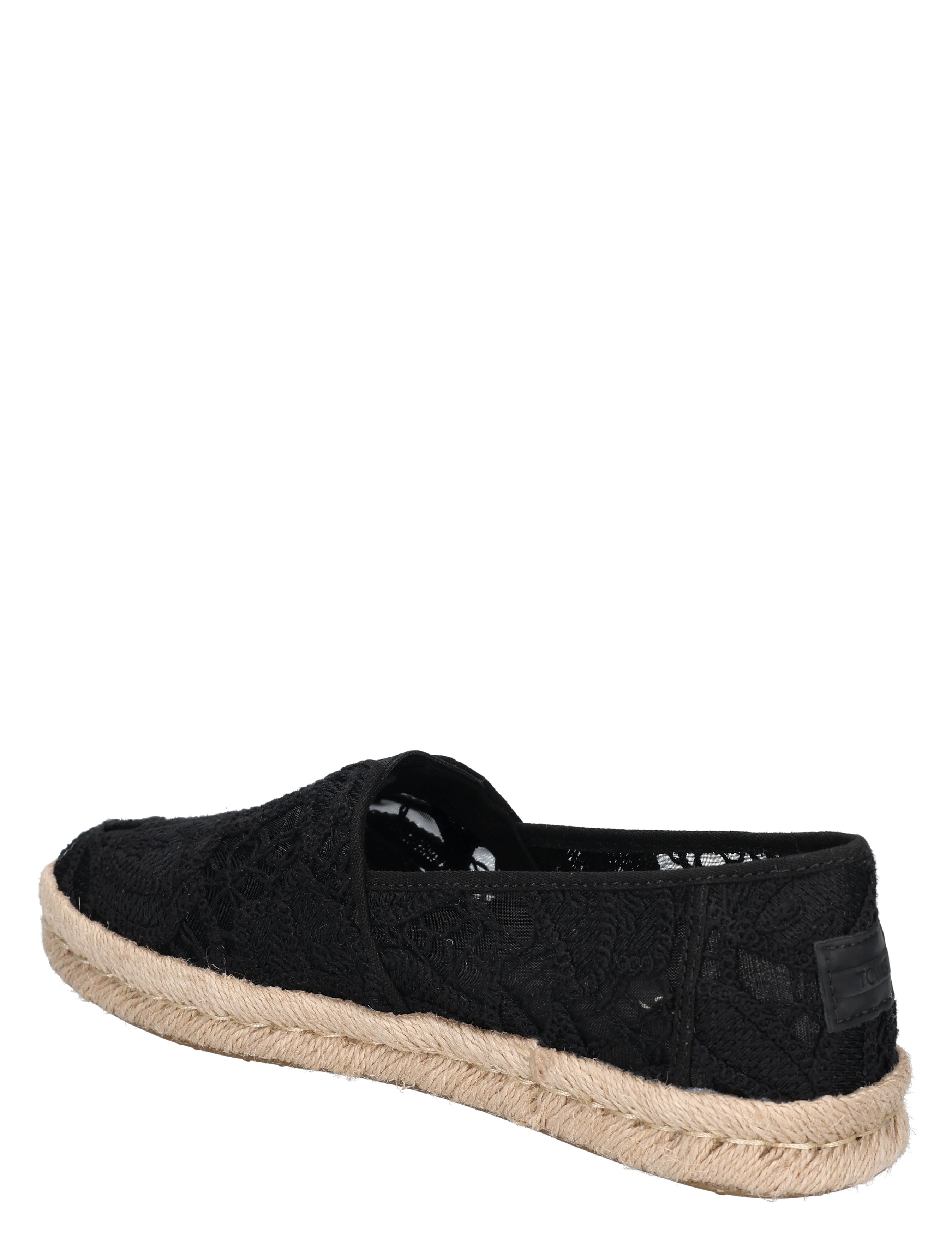 sneaker, espadrille, zwart, kant, touwzool