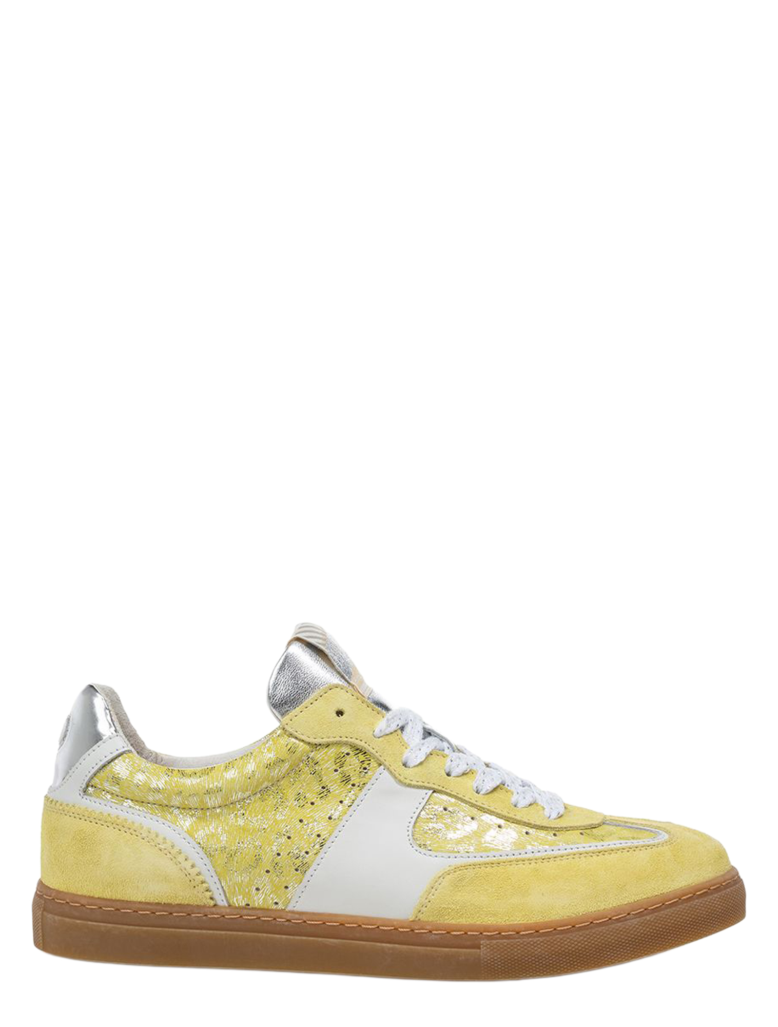 sneaker, gouden, suède, gummi zool, patroon