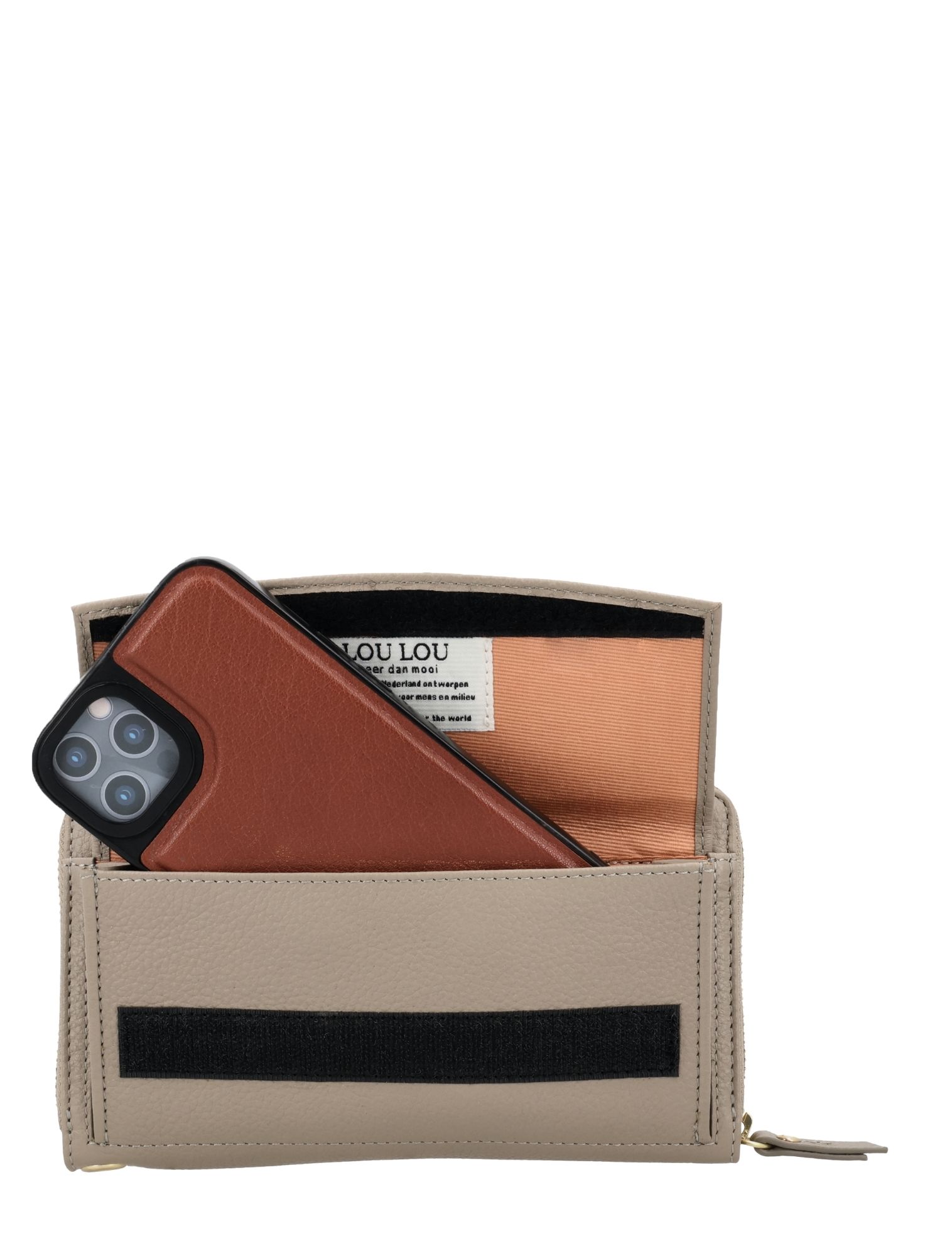 portemonnee, portemonnee met ritssluiting, leren portemonnee, wallet met telefoonhouder, card holder wallet
