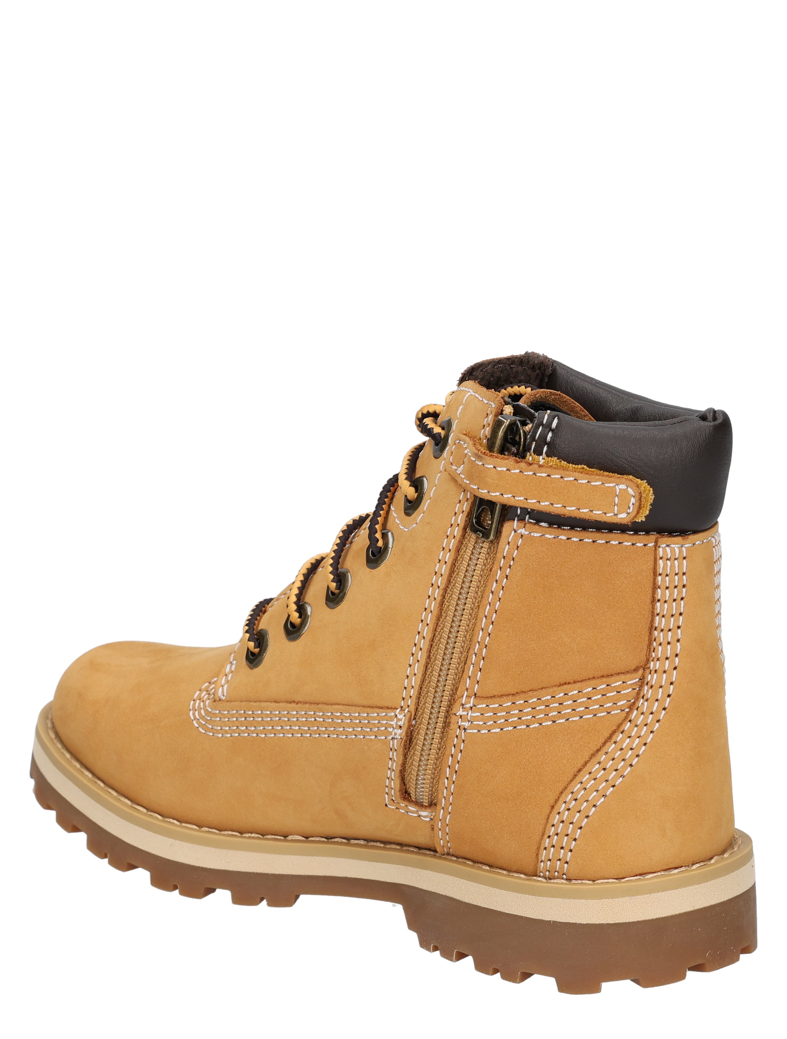 rugged boot, tan boot, lace-up, side zipper, padded collar