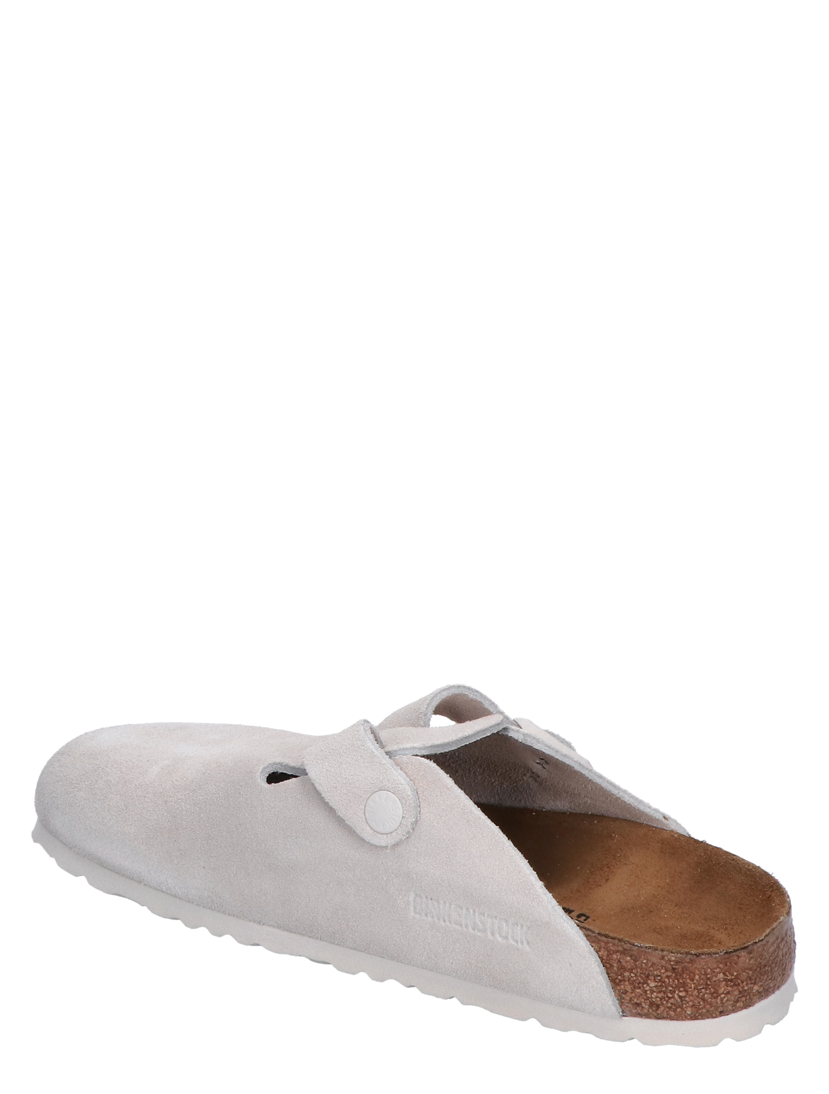 Birkenstock - Boston Women Antic White Suede Narrow - Dames - Slippers - 44667_77_6