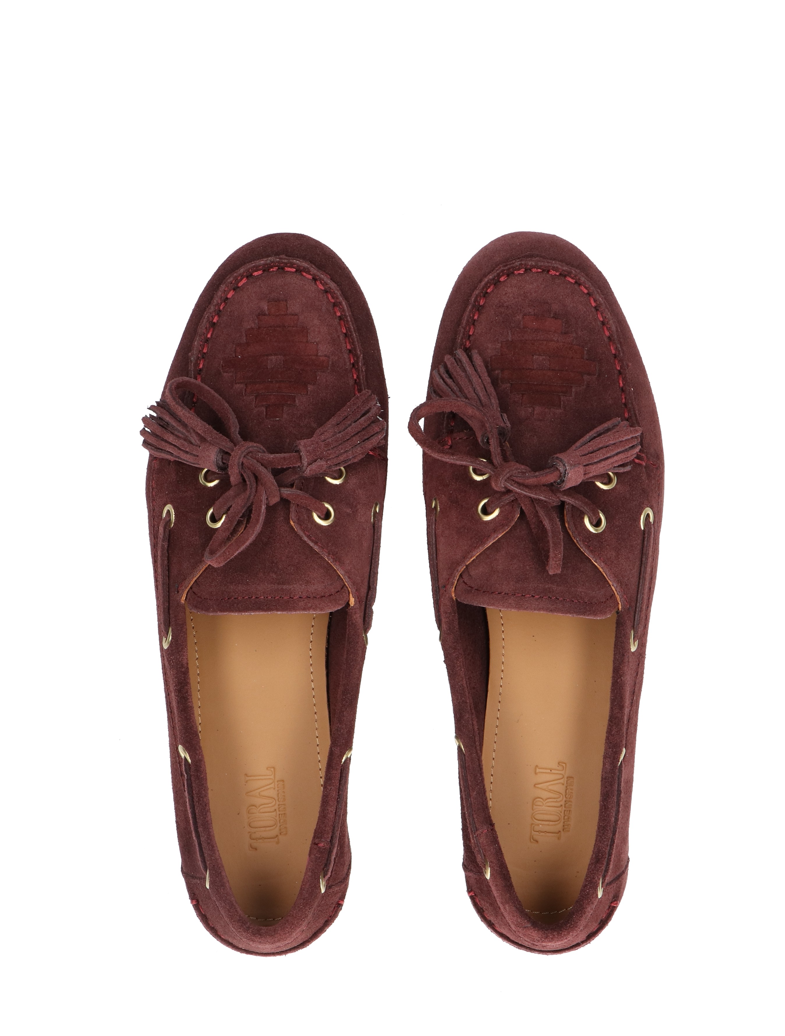 Toral Shoes - Shima Suede Moccasin Bordeaux Gold - Dames - Loafers - 49646_42_7