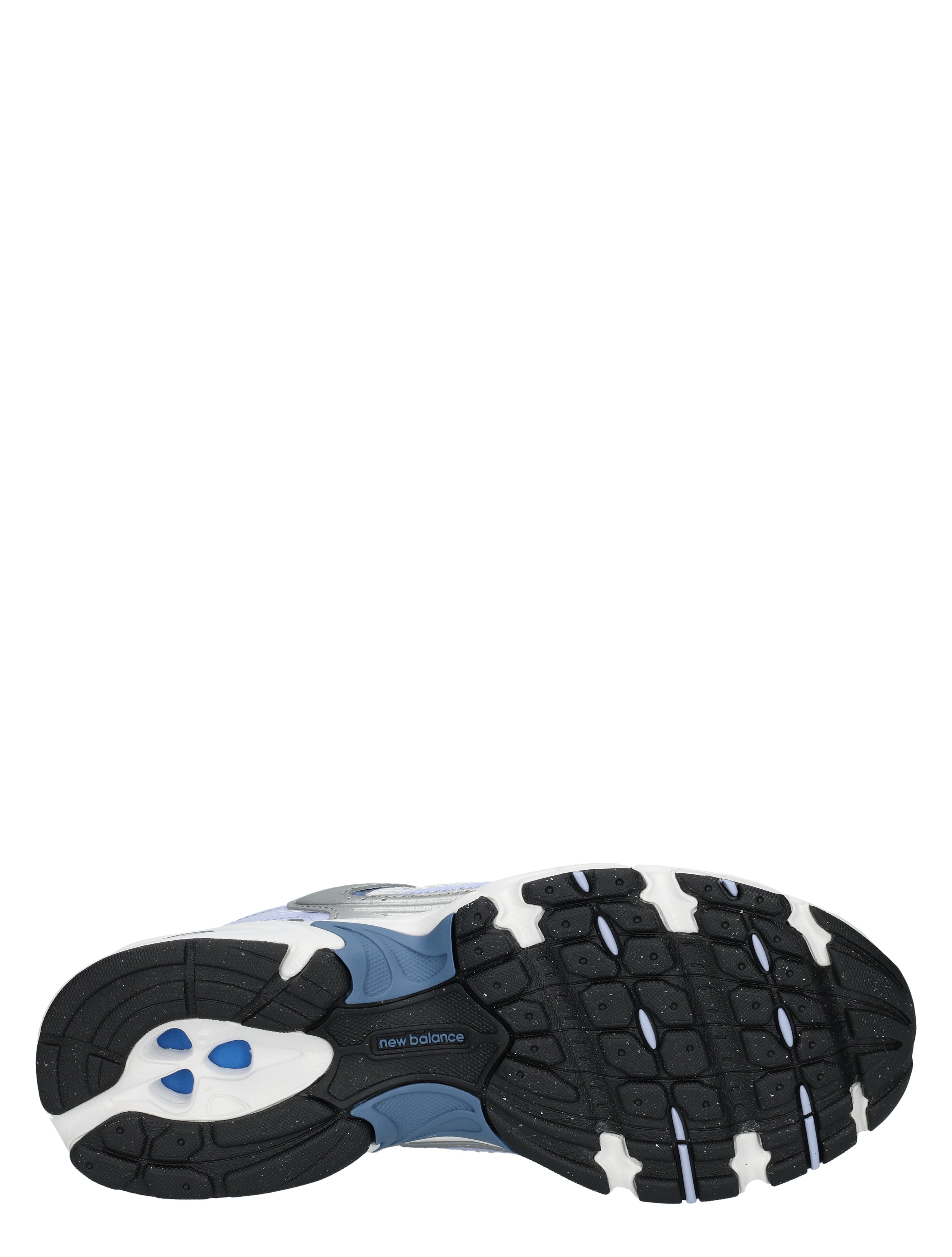 sneaker, hardloopschoen, zwarte zolen, blauwe accenten, new balance