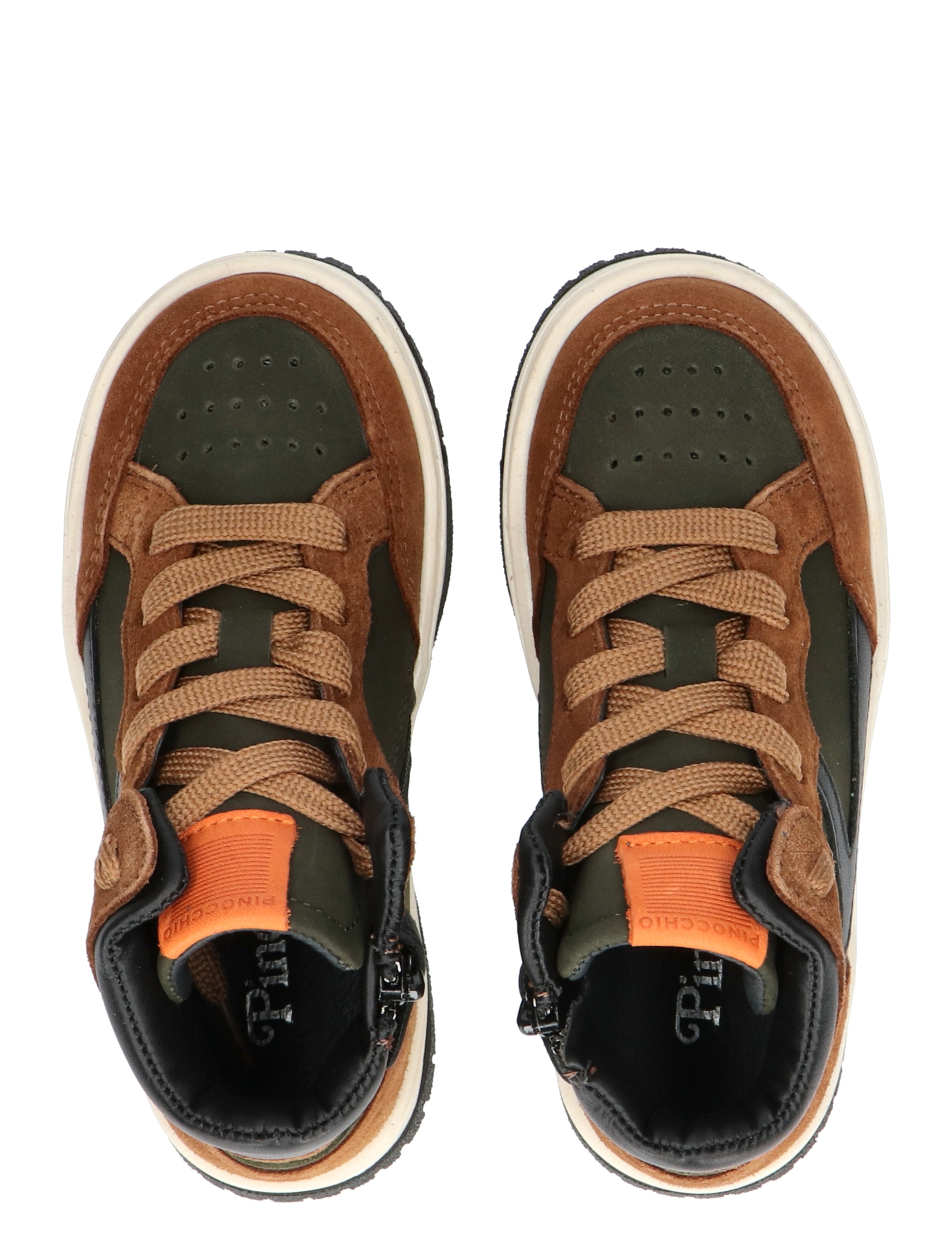 Pinocchio - P1197 Mid Brown Combi - Meisjes - Jongens - Sneakers - Sneakers - Hoge Sneakers - Hoge Sneakers - 45746_26_7